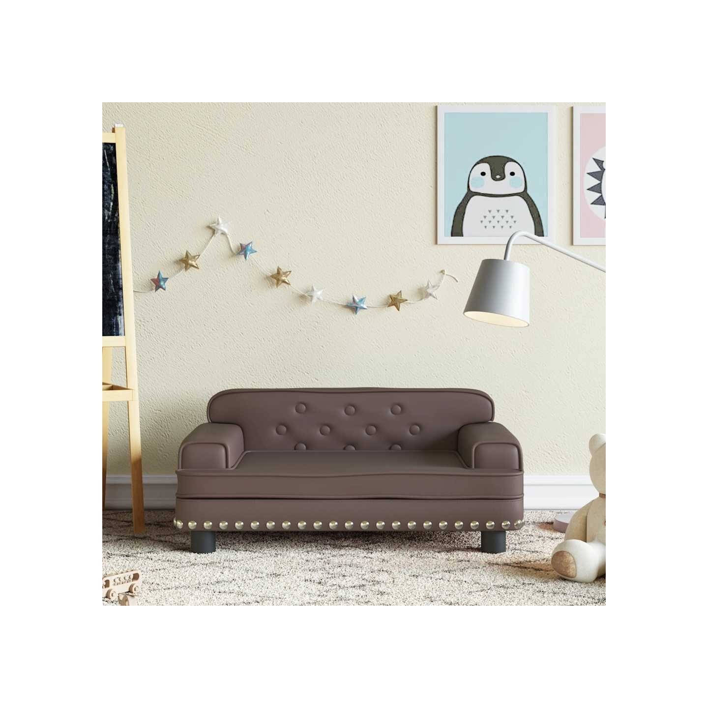 Canapé pour enfants marron 70x45x30 cm similicuir