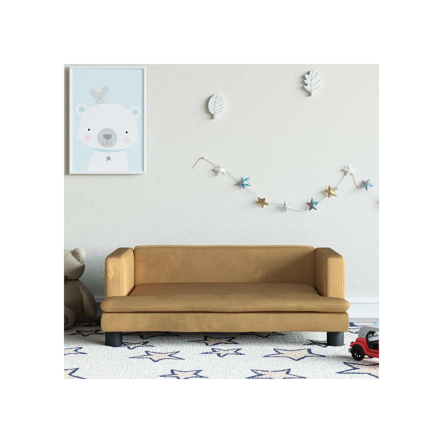 Canapé pour enfants marron 80x45x30 cm velours