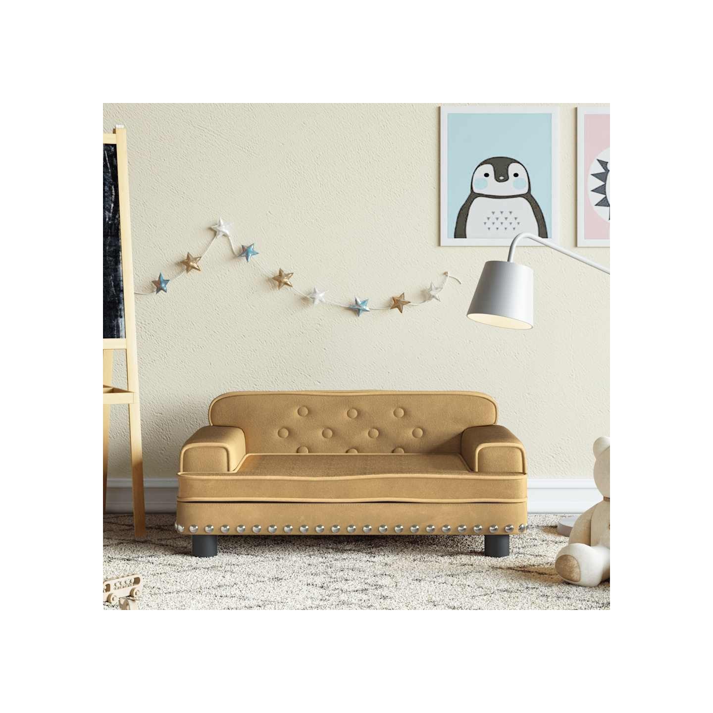Canapé pour enfants marron 70x45x30 cm velours