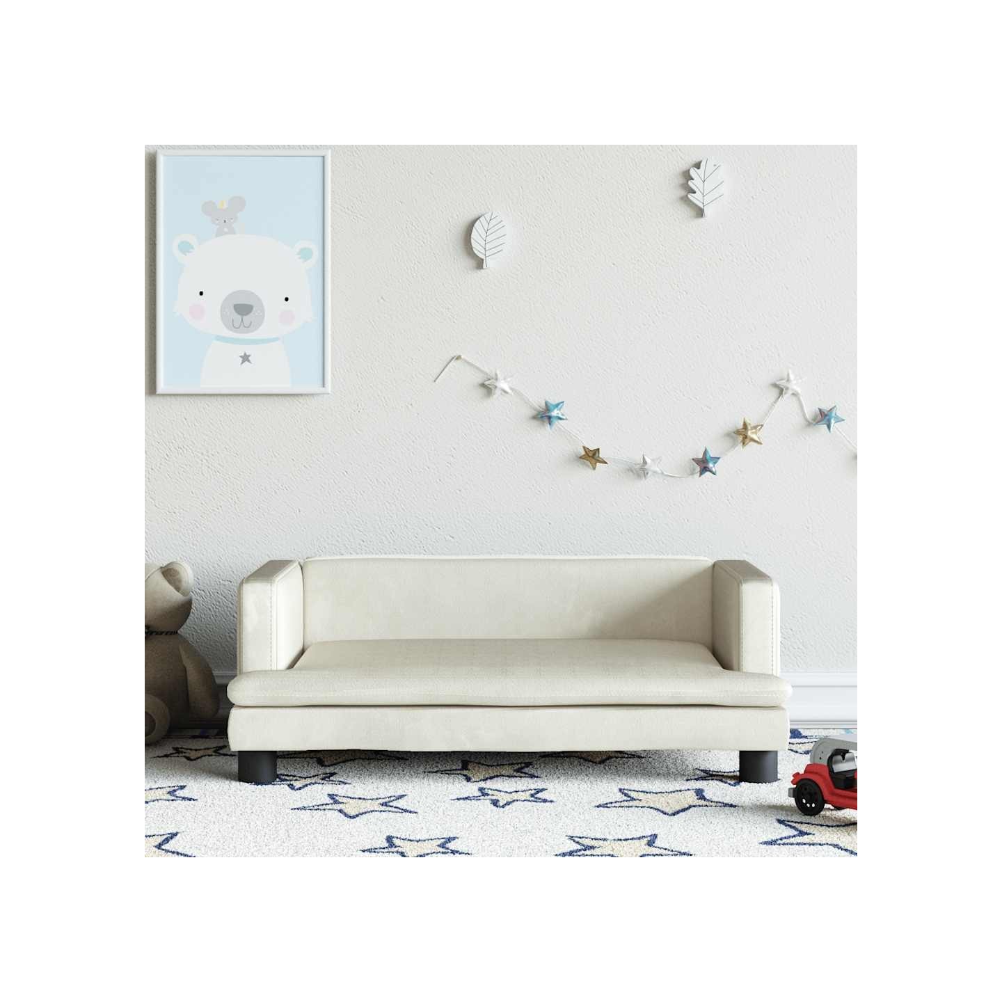 Canapé pour enfants crème 80x45x30 cm velours
