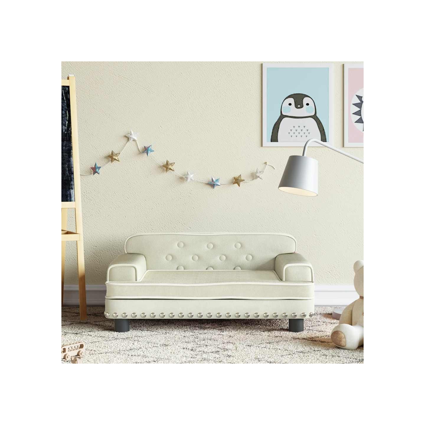 Canapé pour enfants crème 70x45x30 cm velours