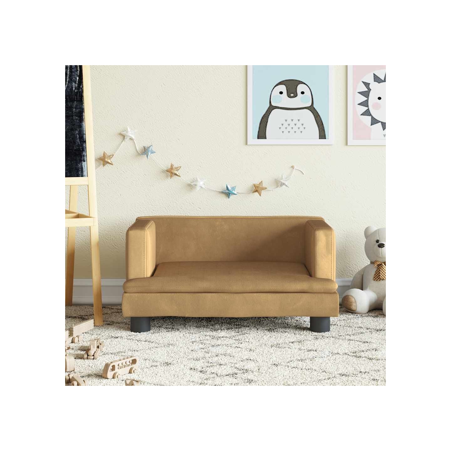 Canapé pour enfants marron 60x40x30 cm velours