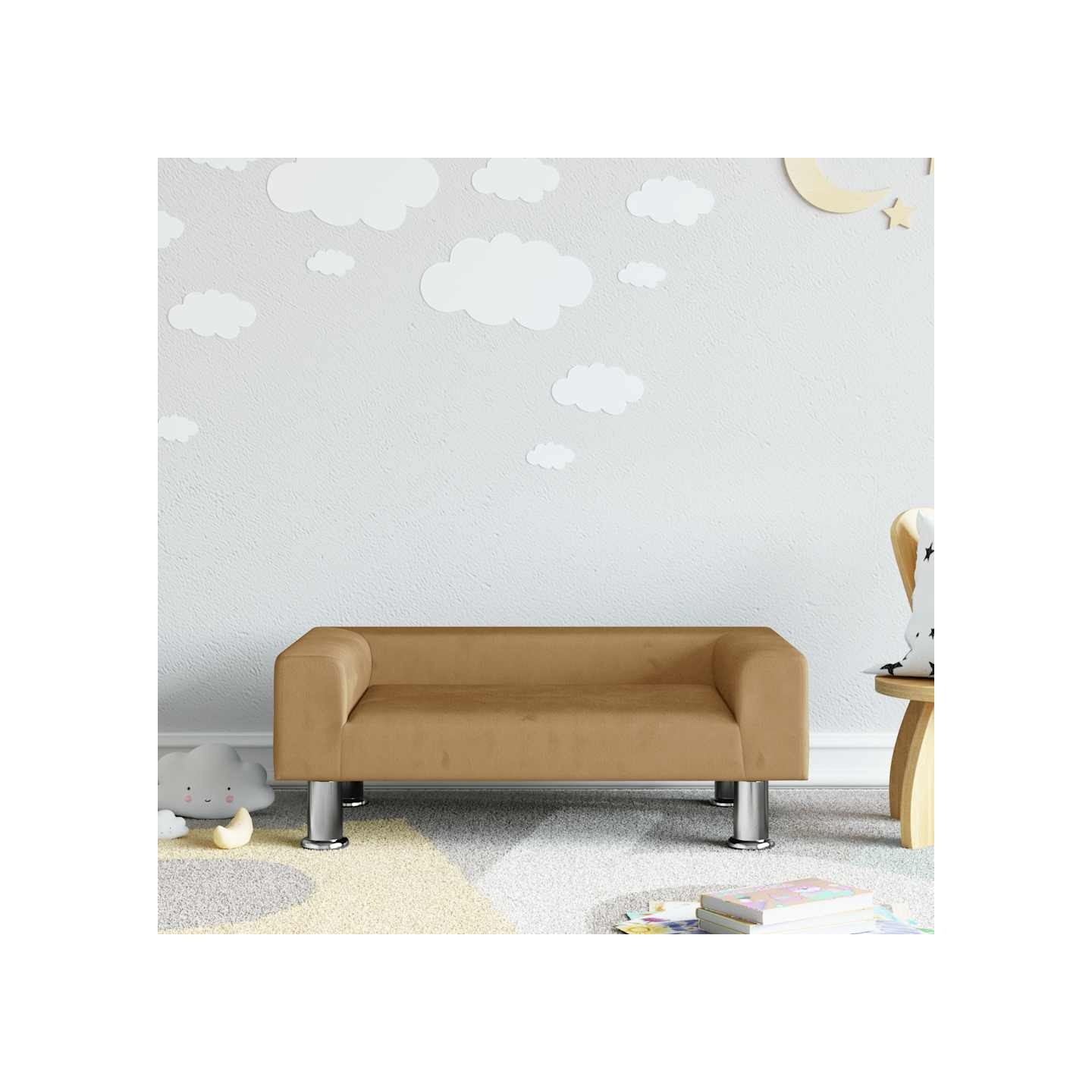 Canapé pour enfants marron 70x45x26,5 cm velours