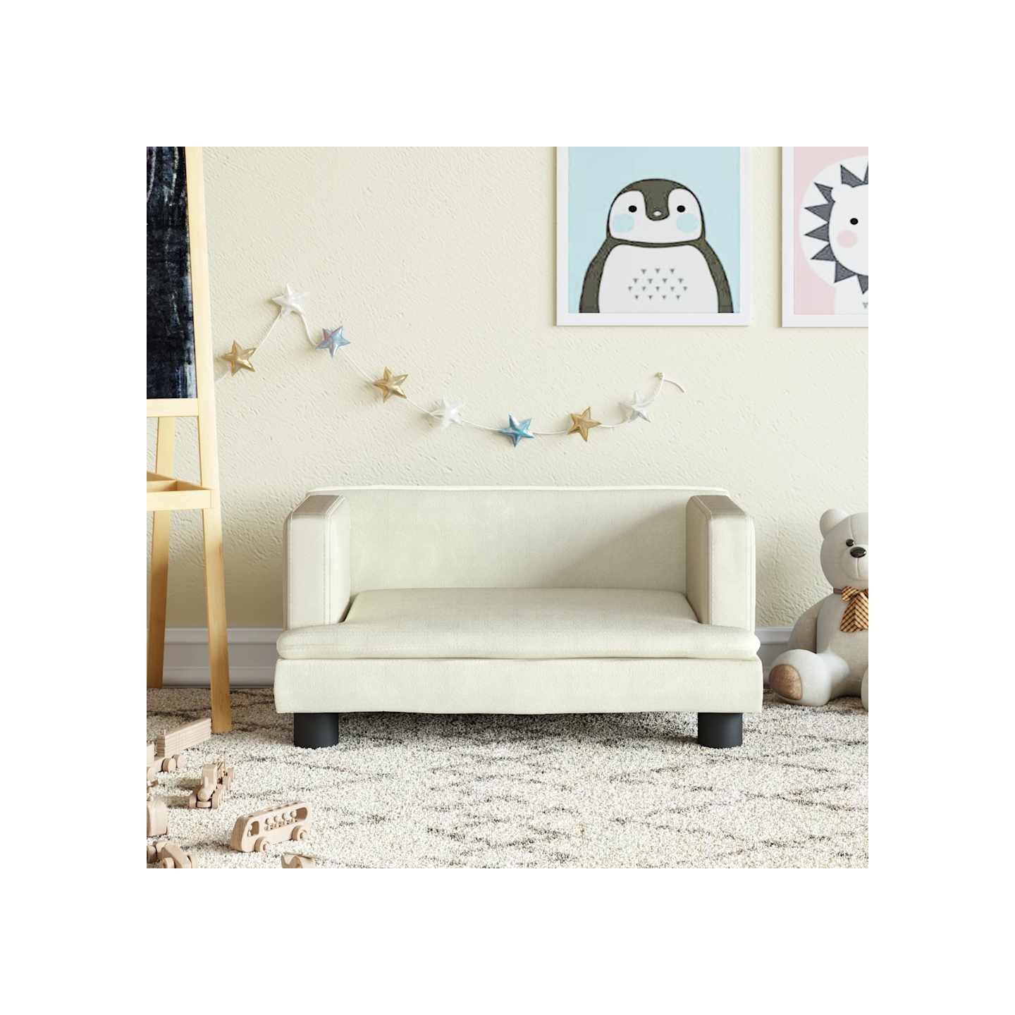 Canapé pour enfants crème 60x40x30 cm velours