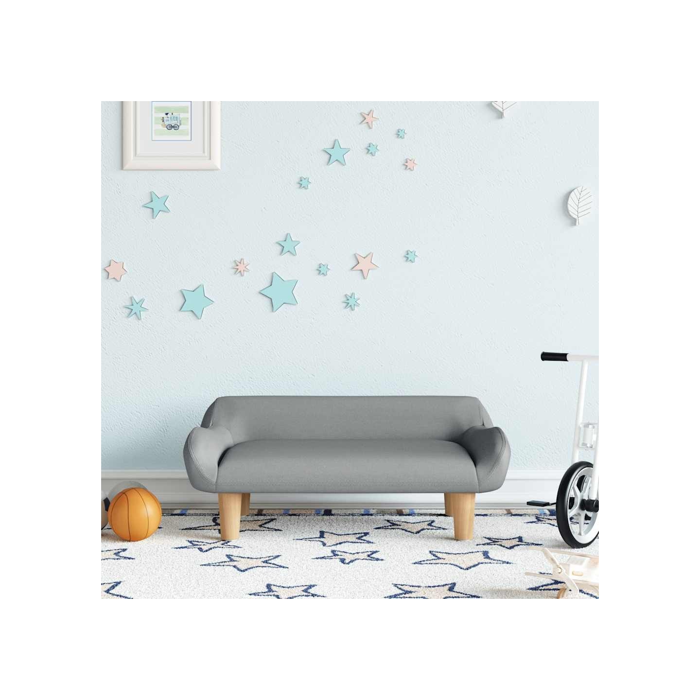 Canapé pour enfants gris clair 70x40x24 cm tissu