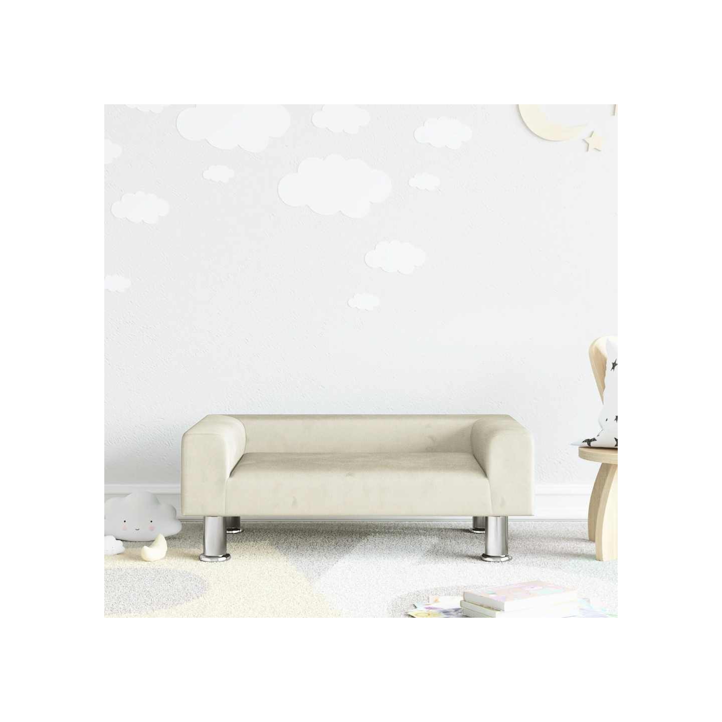 Canapé pour enfants crème 70x45x26,5 cm velours