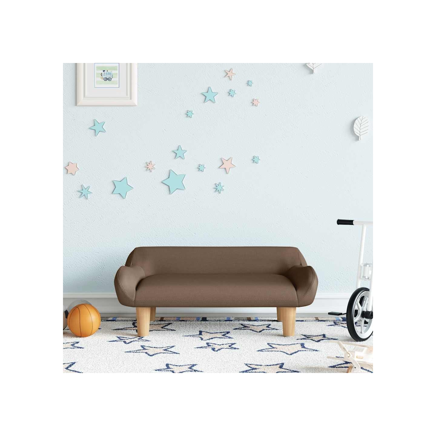 Canapé pour enfants marron 70x40x24 cm tissu