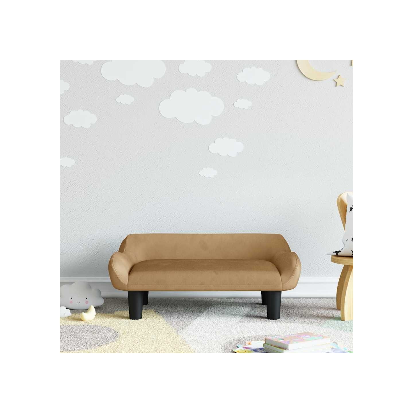 Canapé pour enfants marron 70x40x24 cm velours