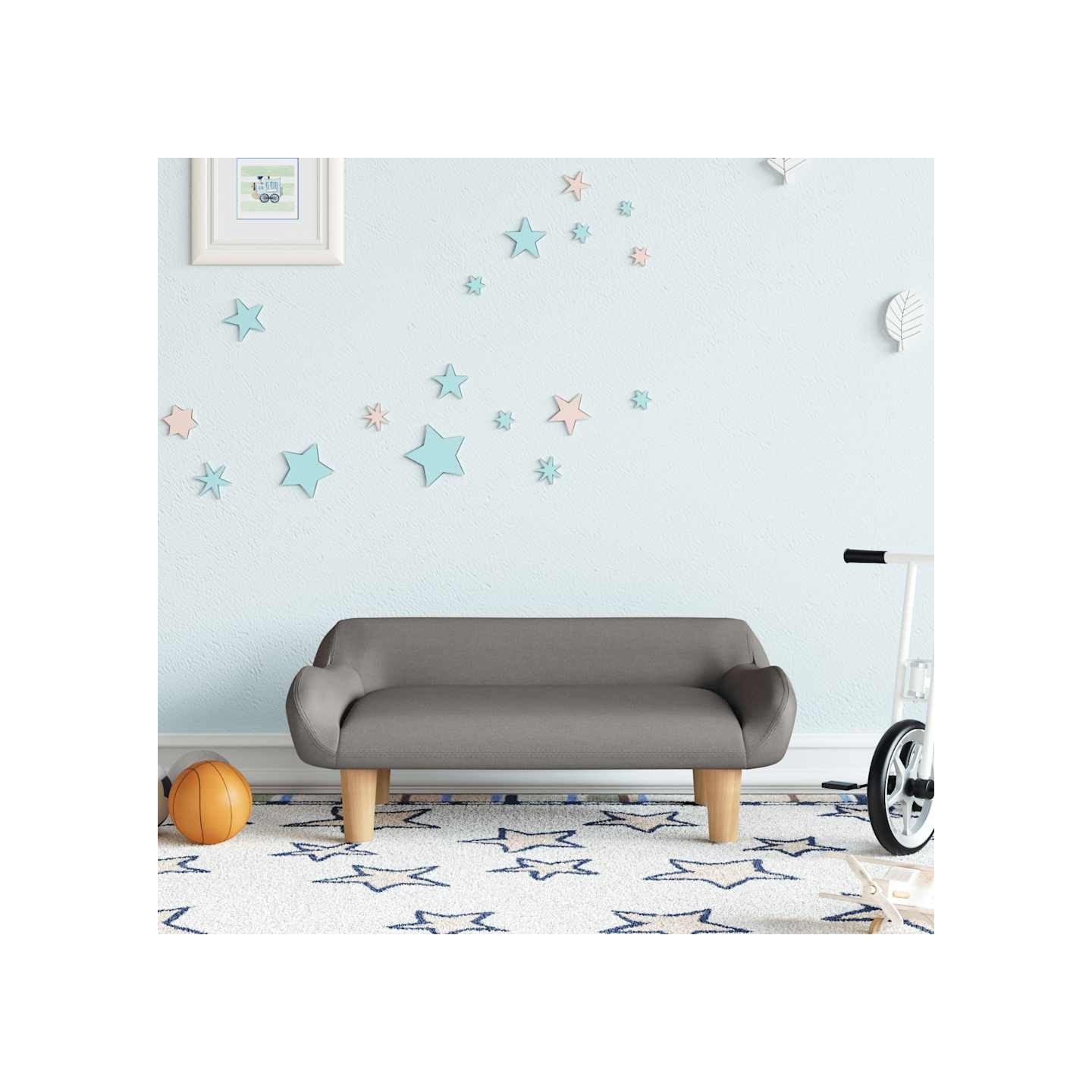 Canapé pour enfants taupe 70x40x24 cm tissu