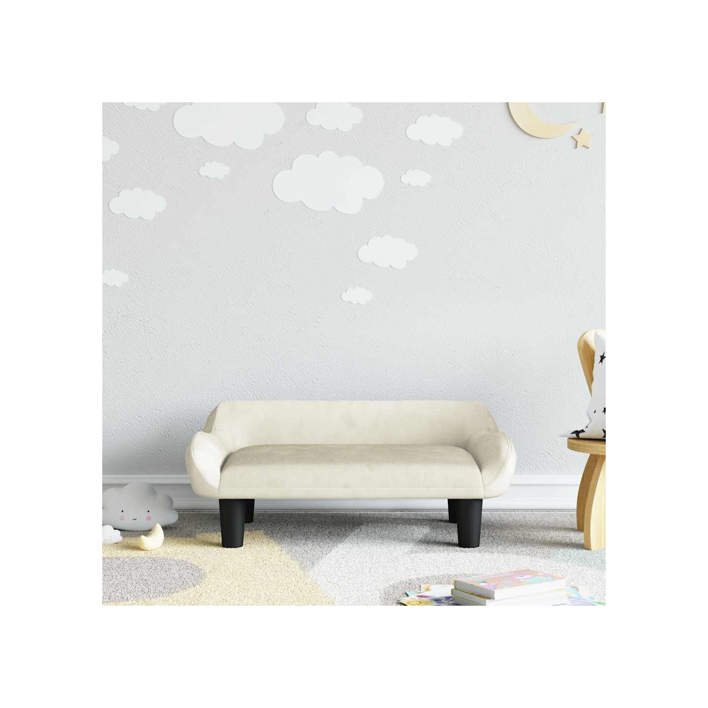 Canapé pour enfants crème 70x40x24 cm velours