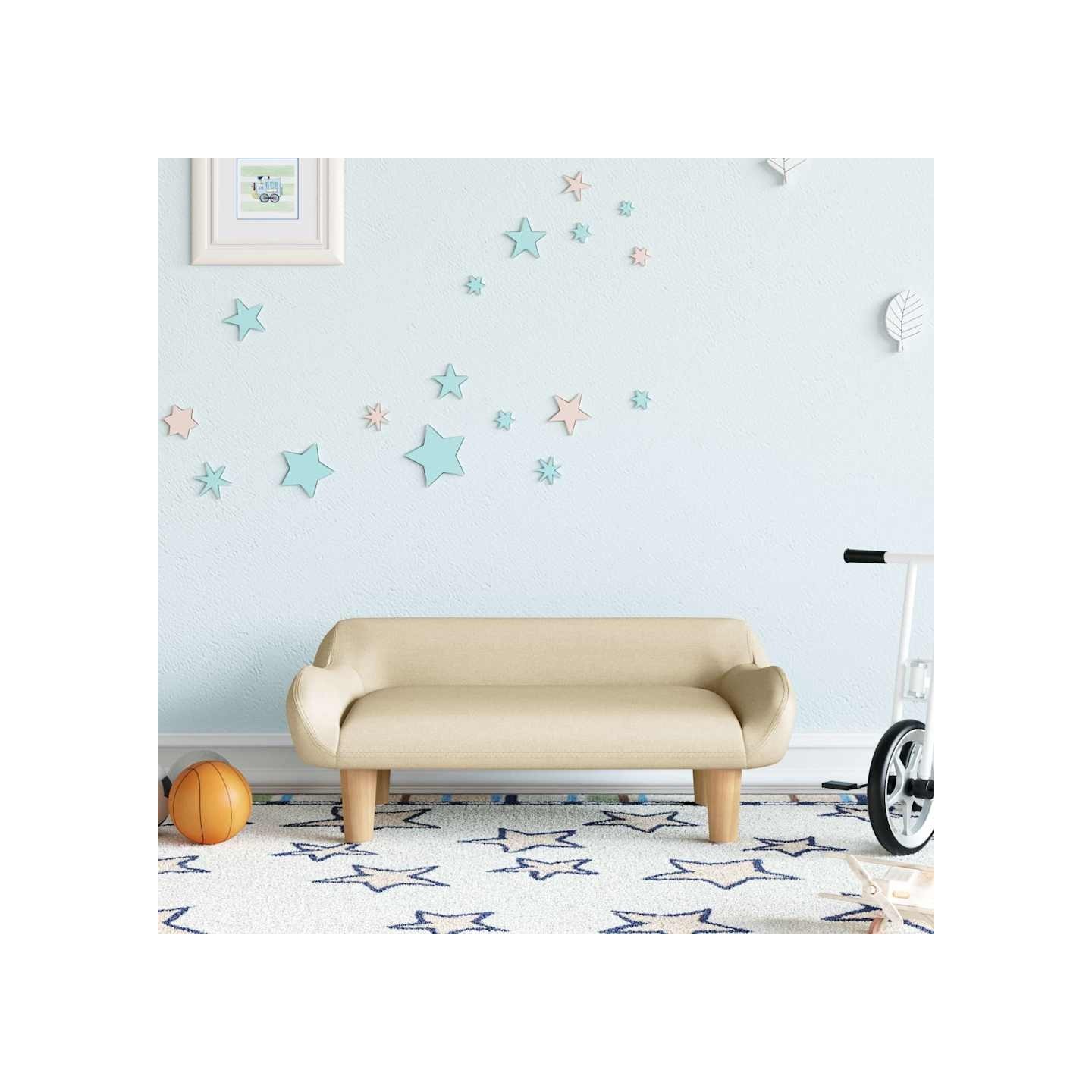 Canapé pour enfants crème 70x40x24 cm tissu
