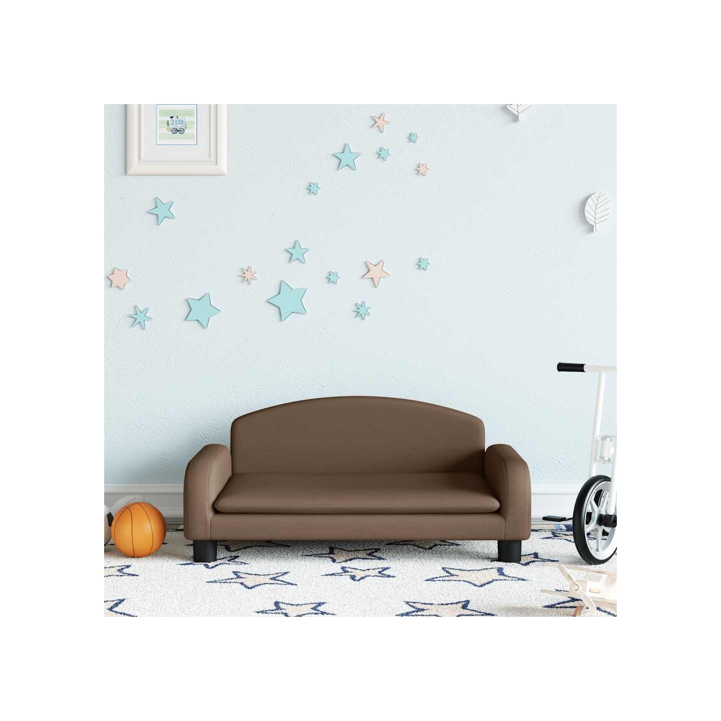 Canapé pour enfants marron 70x45x30 cm tissu
