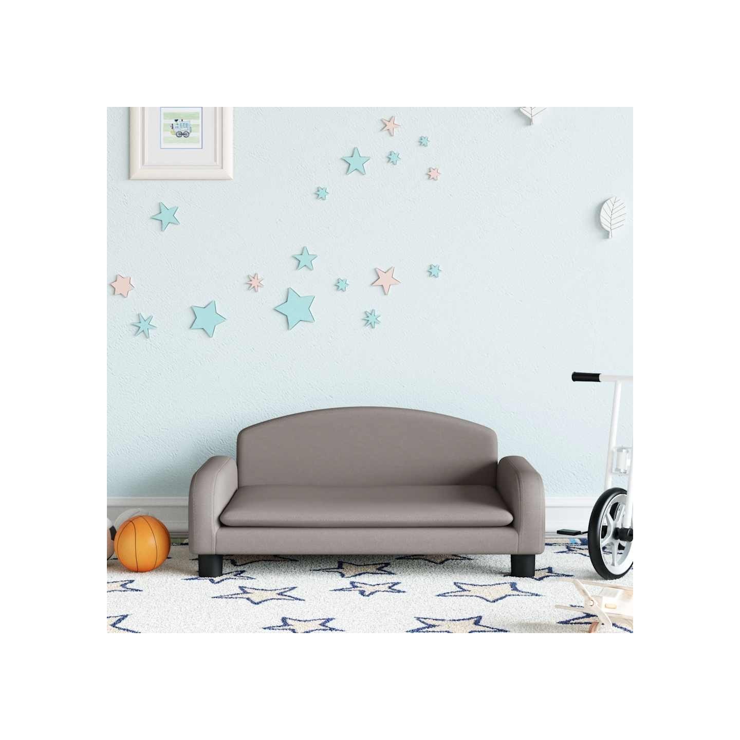 Canapé pour enfants taupe 70x45x30 cm tissu