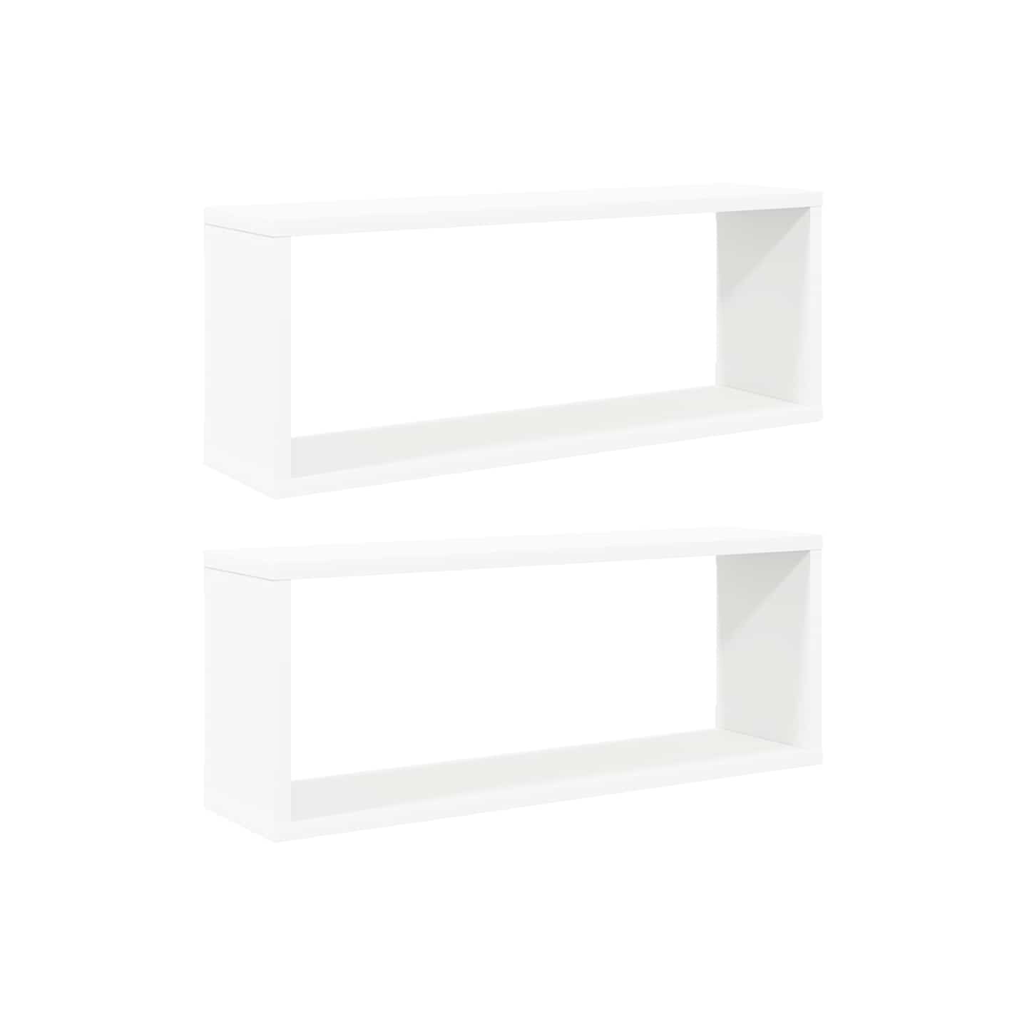 Étagères murales cube 2 pcs Blanc 60x15x23 cm Bois d’ingénierie