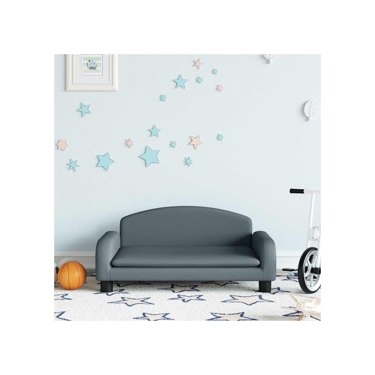 Canapé pour enfants gris foncé 70x45x30 cm tissu