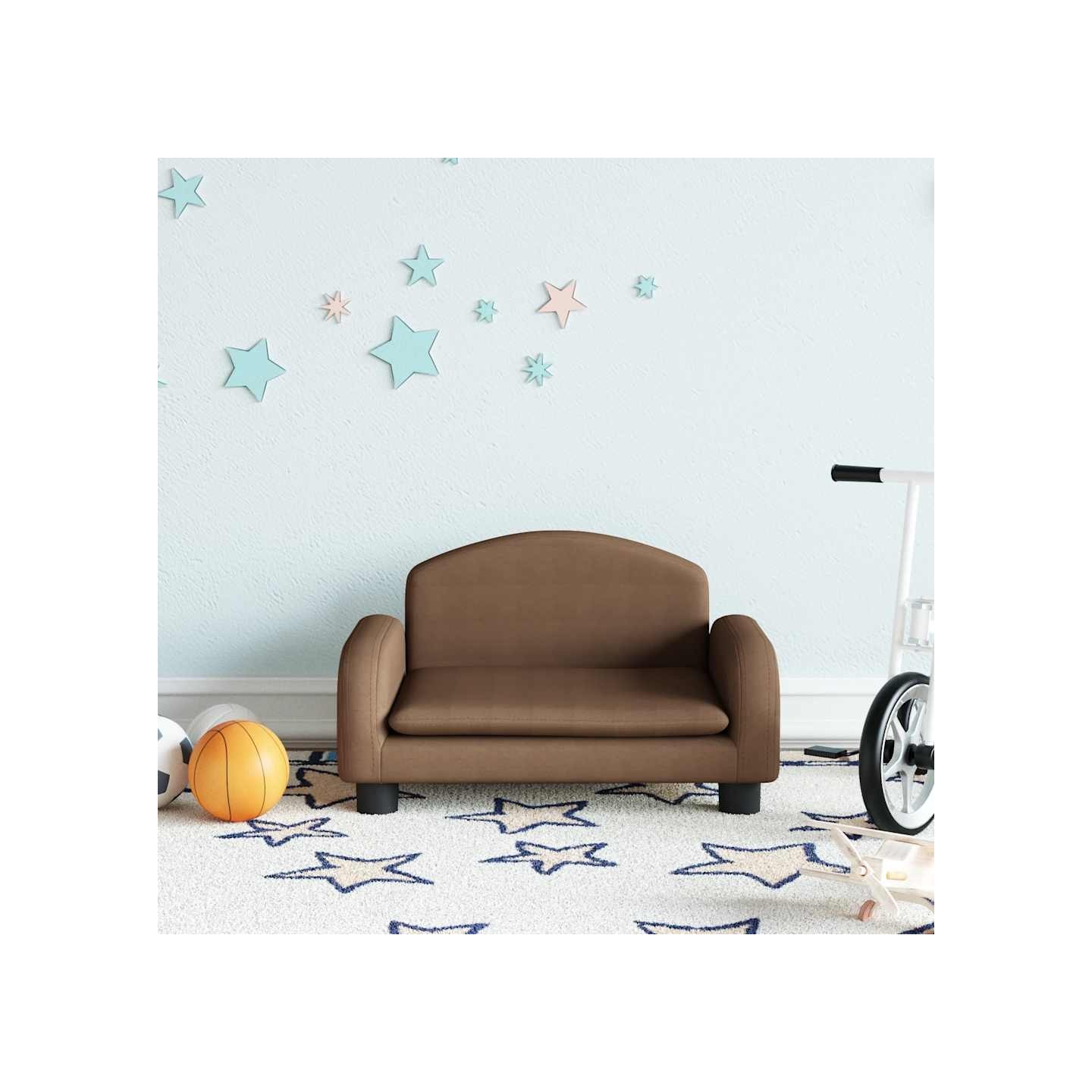 Canapé pour enfants marron 50x40x30 cm tissu