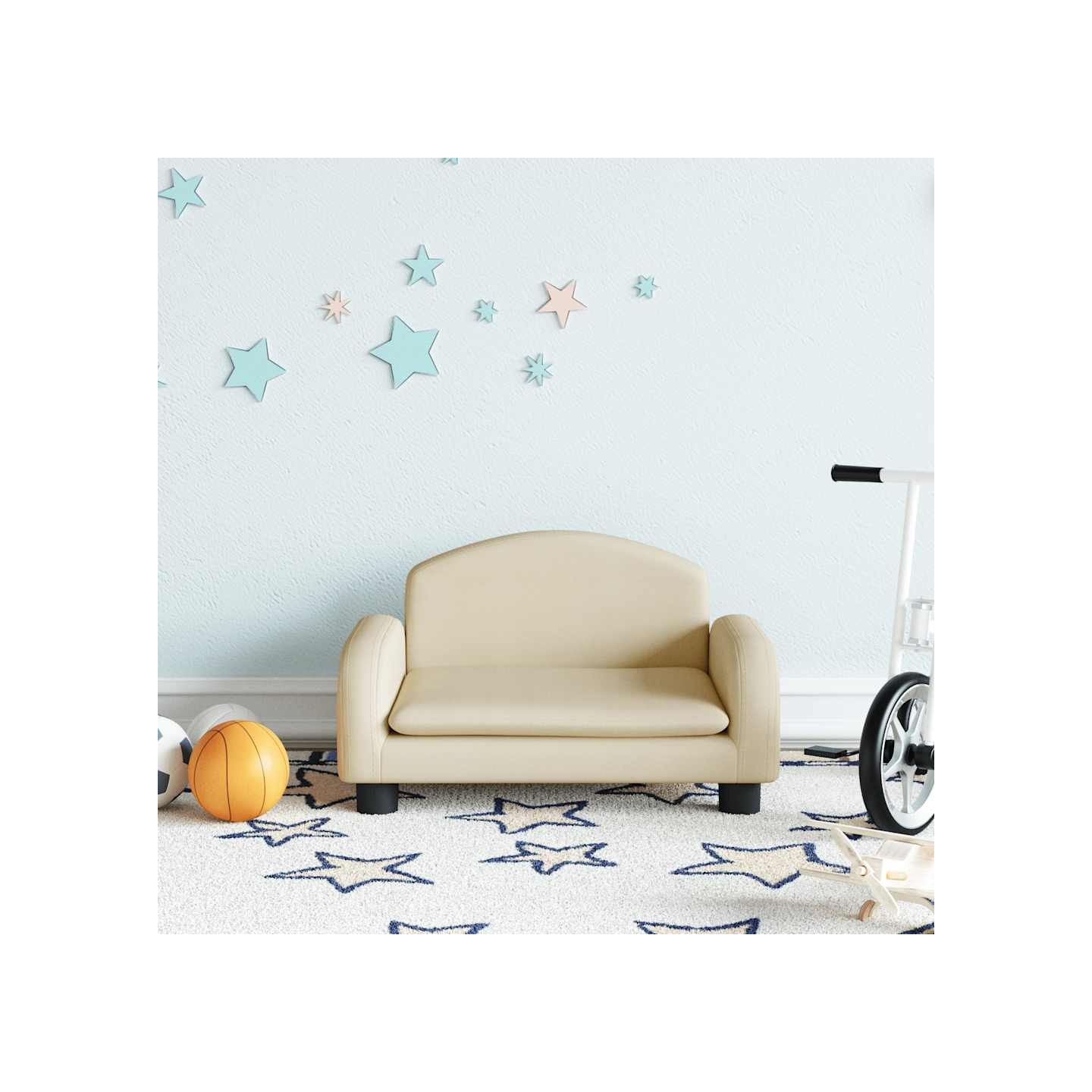 Canapé pour enfants crème 50x40x30 cm tissu