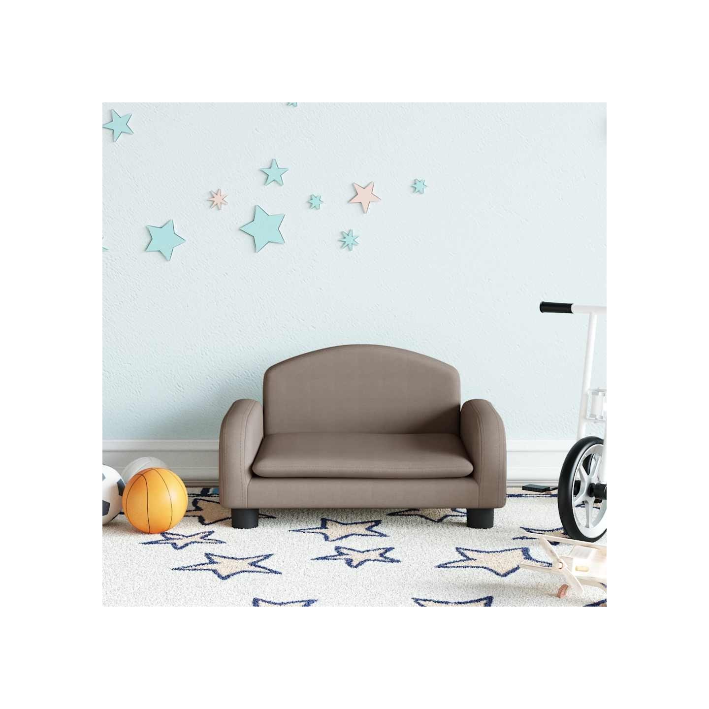 Canapé pour enfants taupe 50x40x30 cm tissu