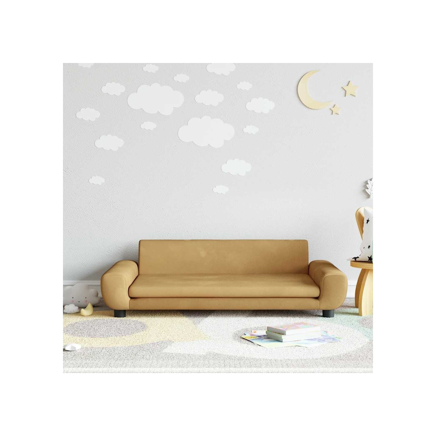 Canapé pour enfants marron 100x54x33 cm velours