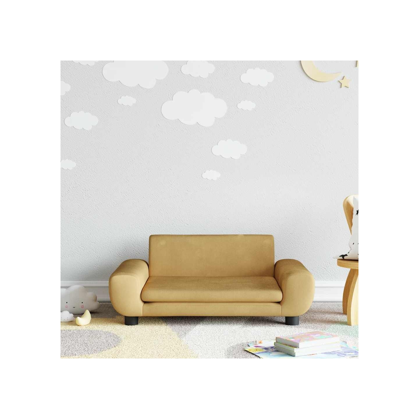 Canapé pour enfants marron 70x45x33 cm velours