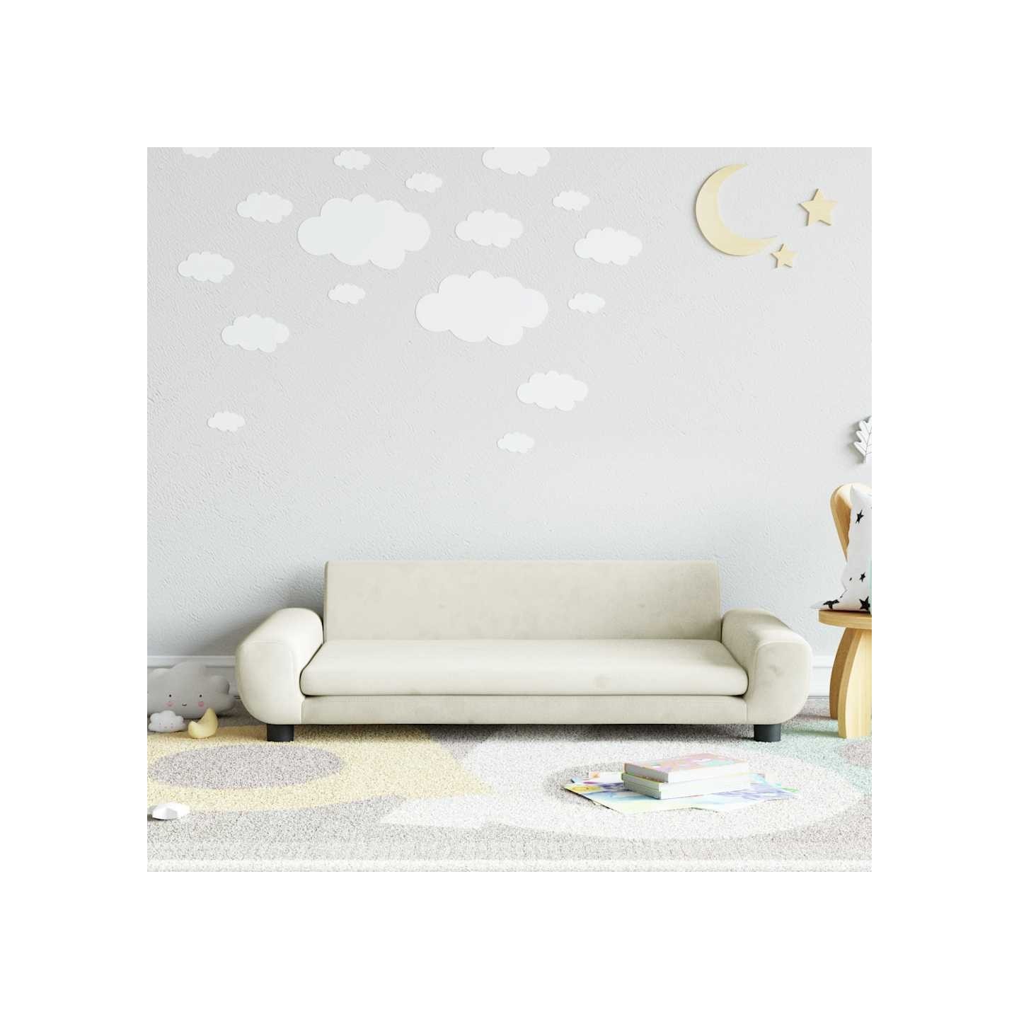 Canapé pour enfants crème 100x54x33 cm velours