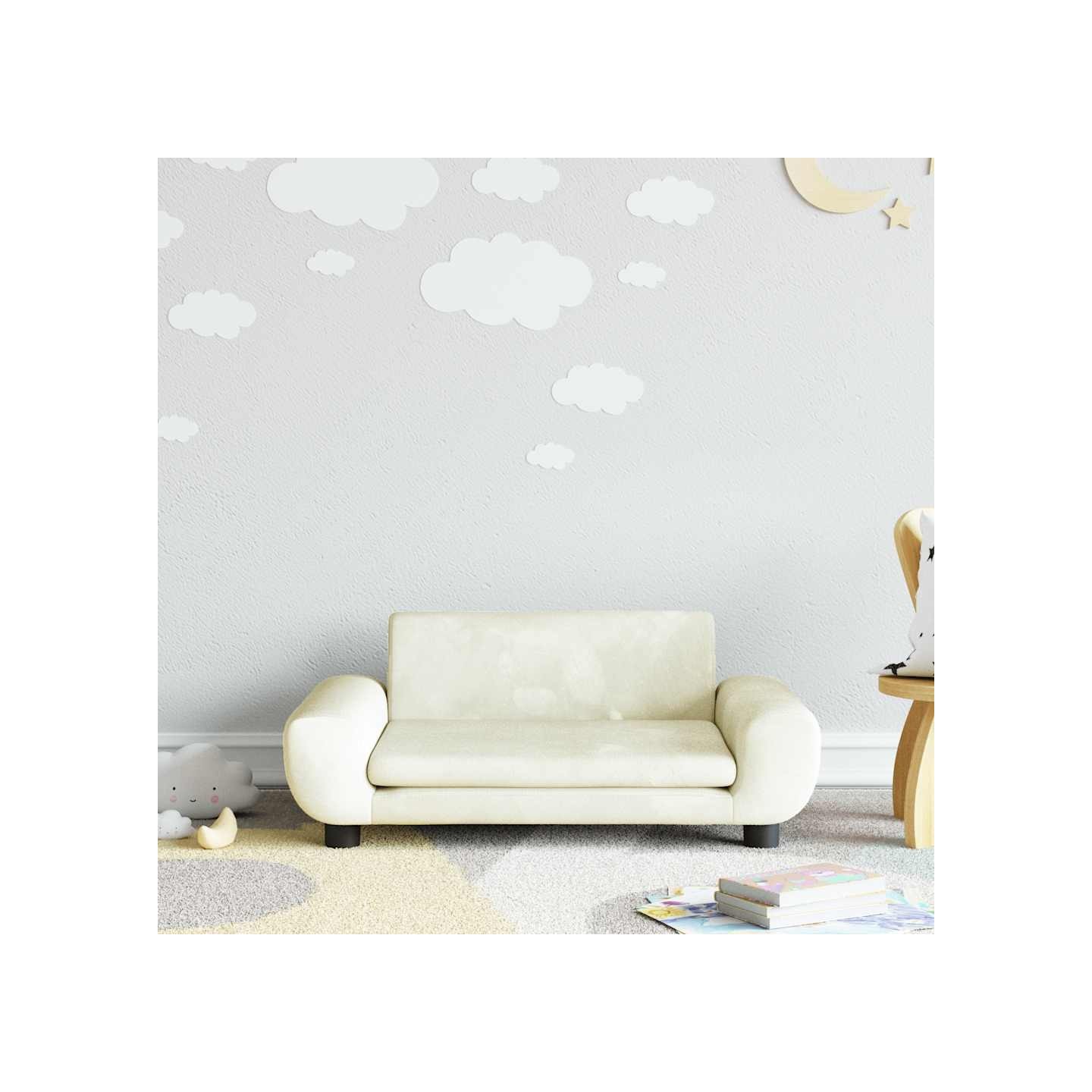 Canapé pour enfants crème 70x45x33 cm velours