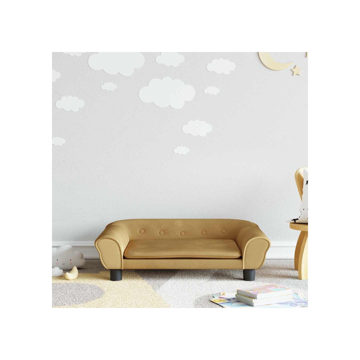 Canapé pour enfants marron 70x45x26 cm velours