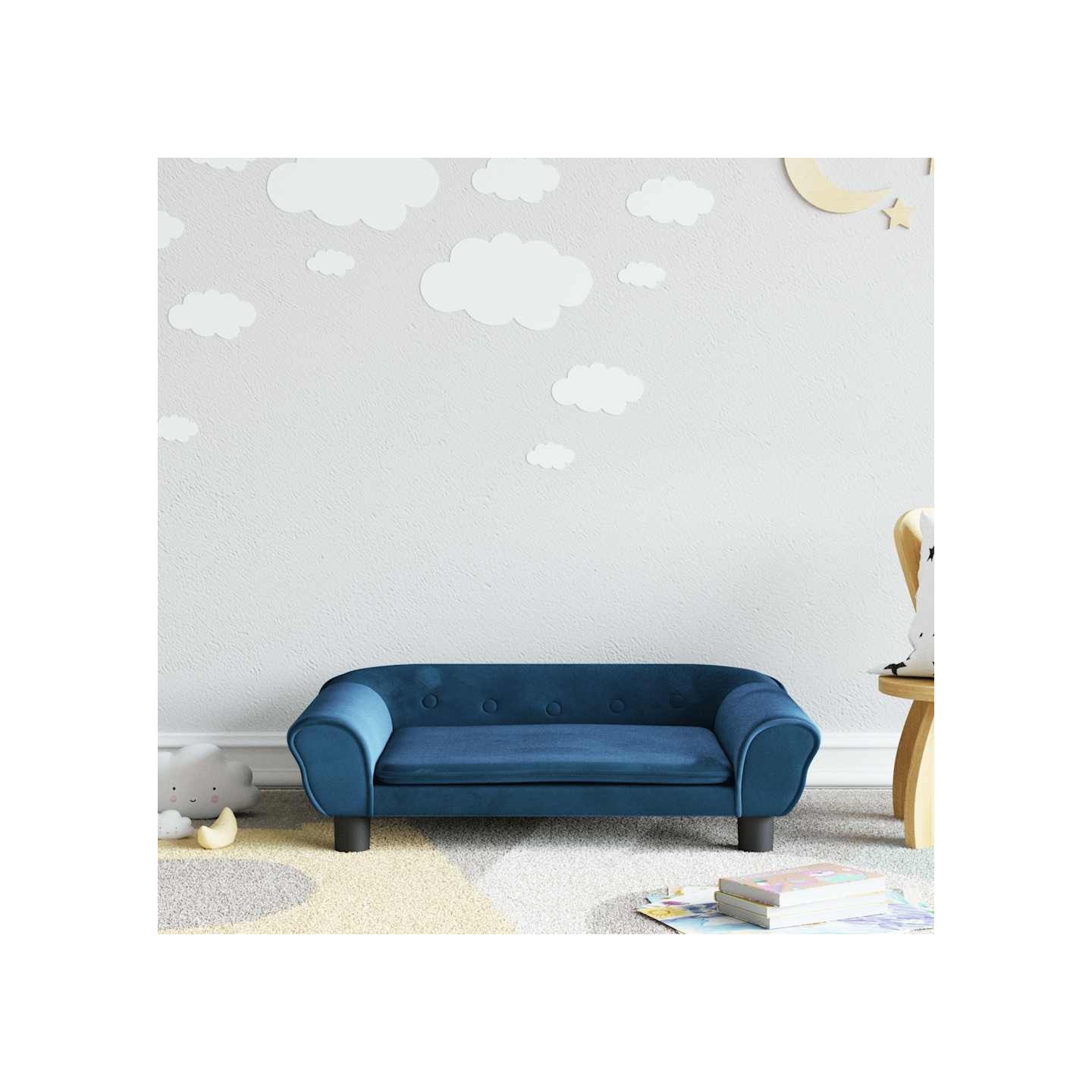 Canapé pour enfants bleu 70x45x26 cm velours