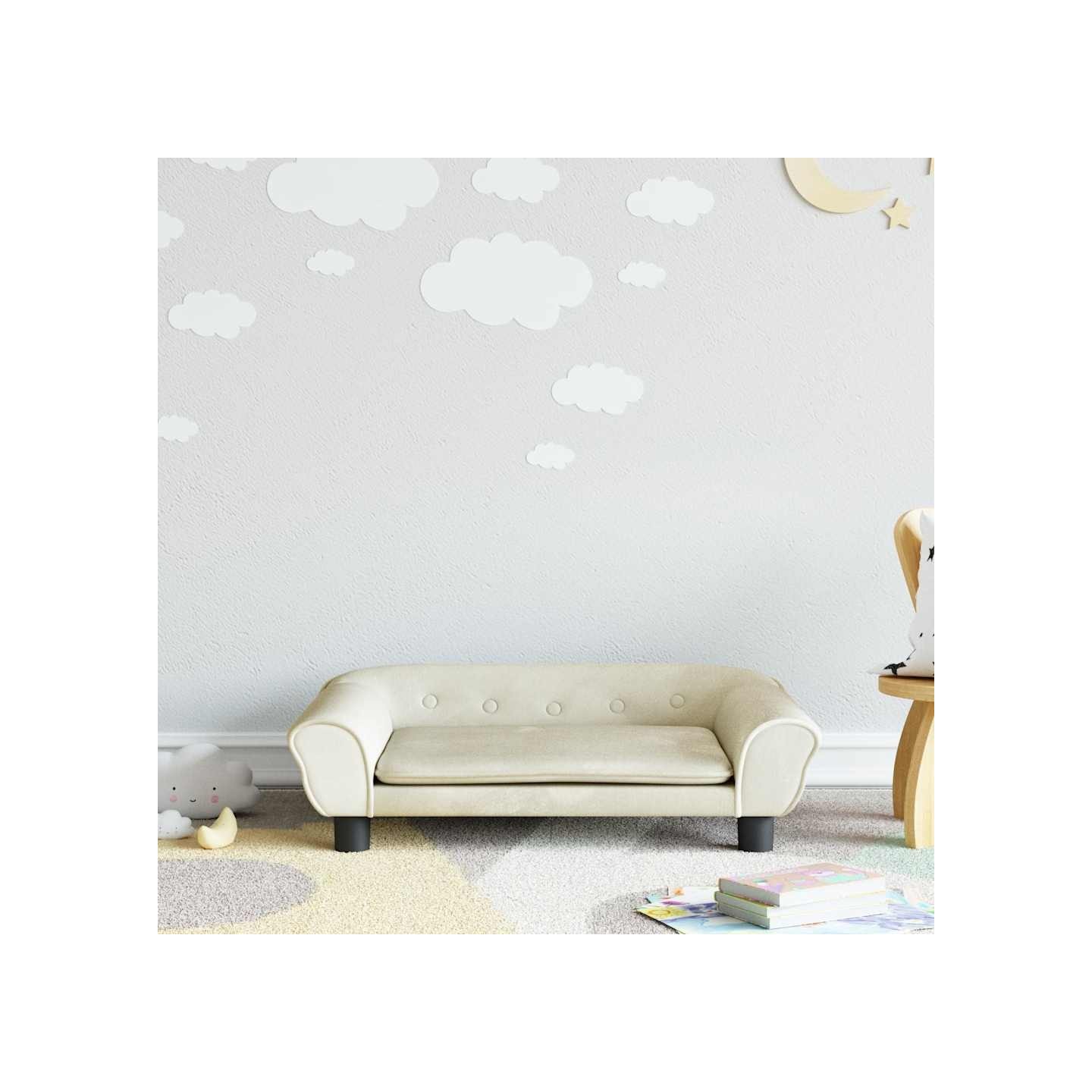 Canapé pour enfants crème 70x45x26 cm velours