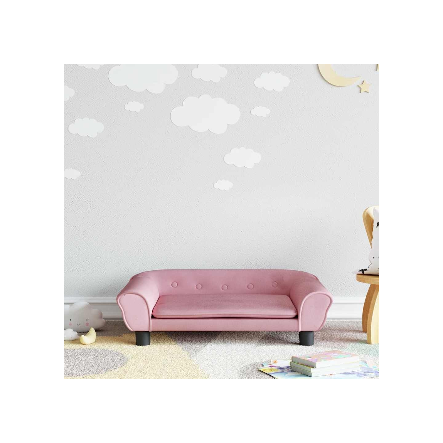 Canapé pour enfants rose 70x45x26 cm velours