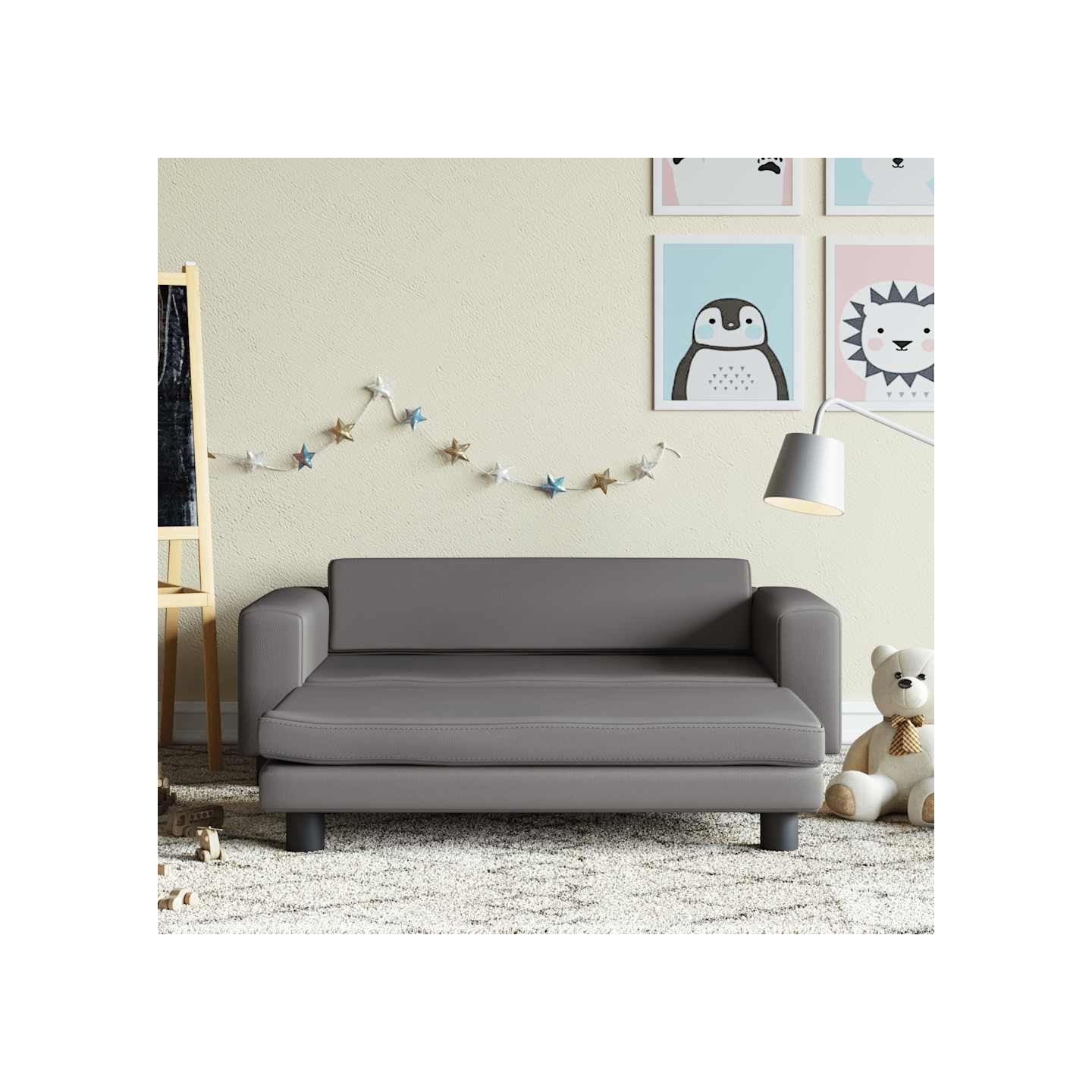 Canapé avec repose-pied pour enfants gis 100x50x30cm similicuir