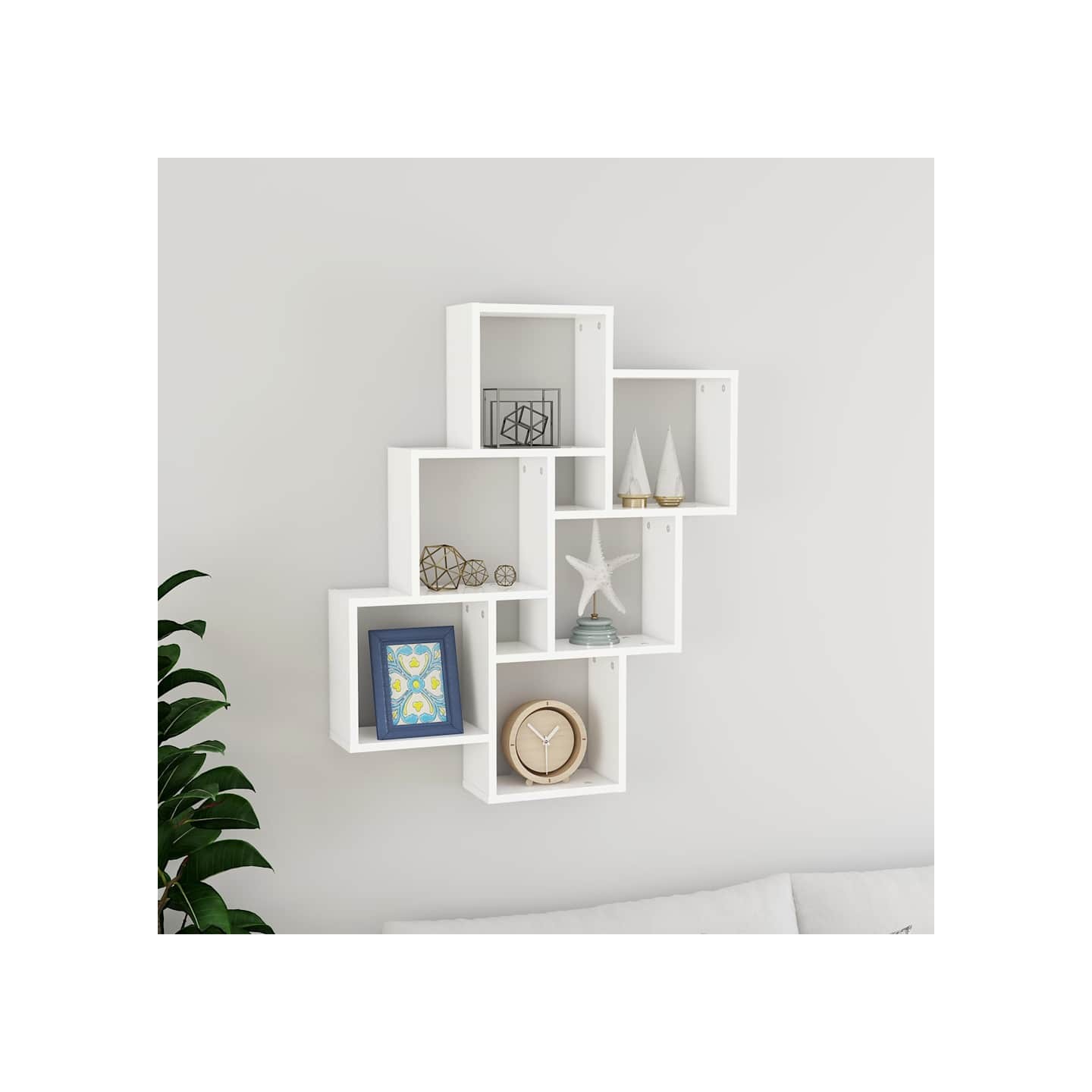Étagère murale cube Blanc 78x15x93 cm Bois d’ingénierie