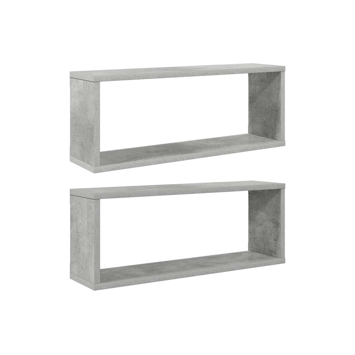 Étagères murales cube 2 pcs Gris béton Bois d’ingénierie