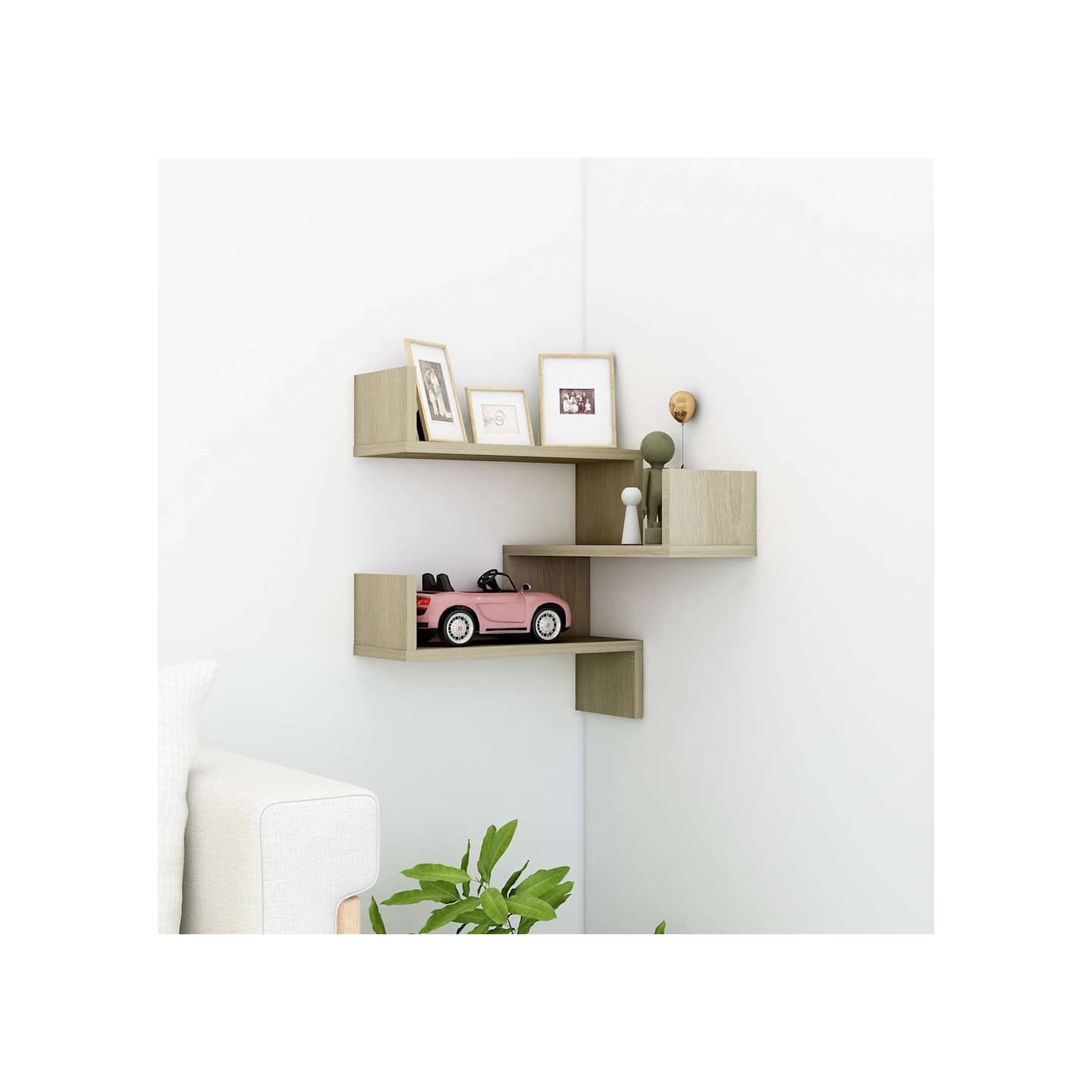 Étagère d'angle murale Chêne Sonoma 40x40x50 cm bois ingénierie