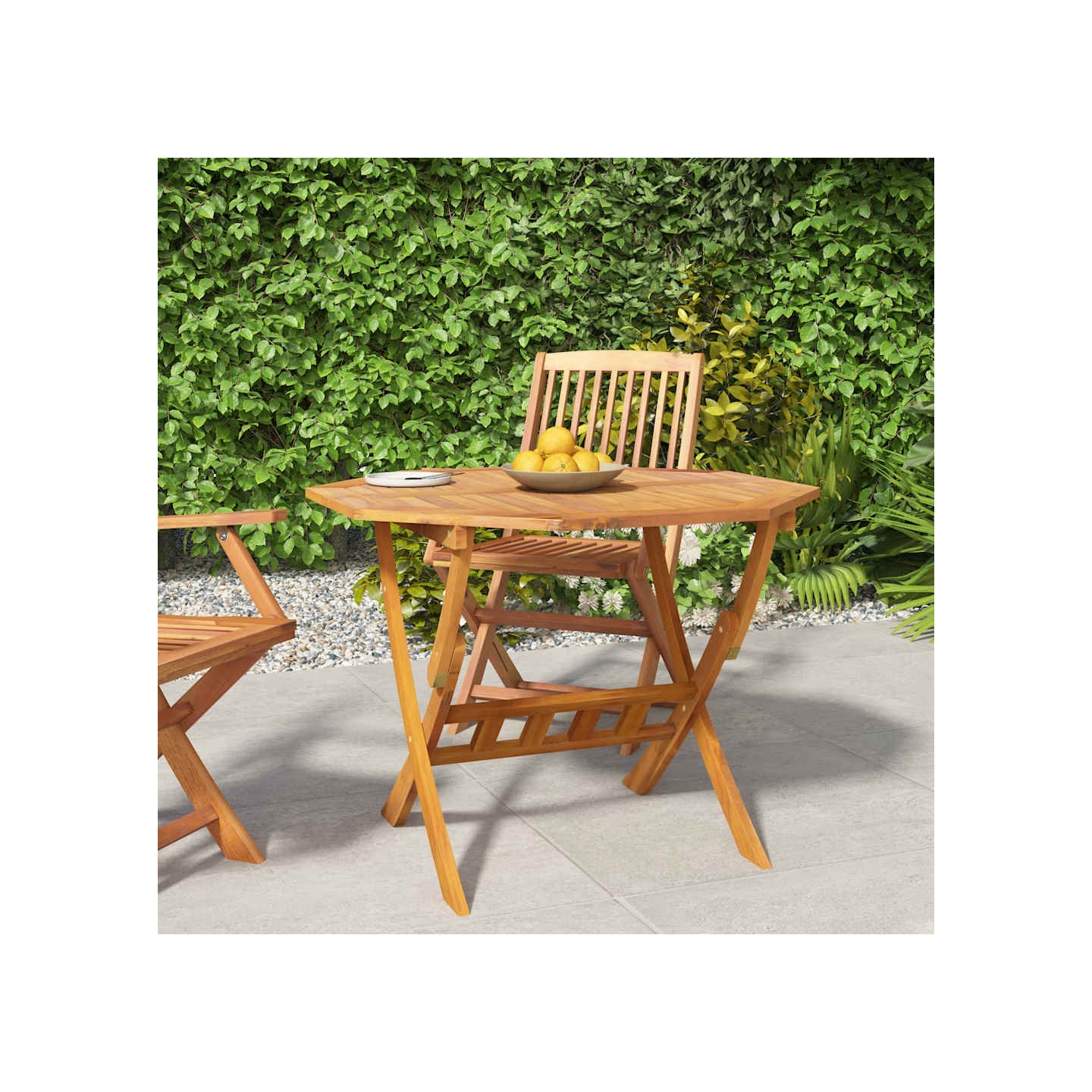 Table pliable de jardin 90x75 cm Bois d'acacia solide