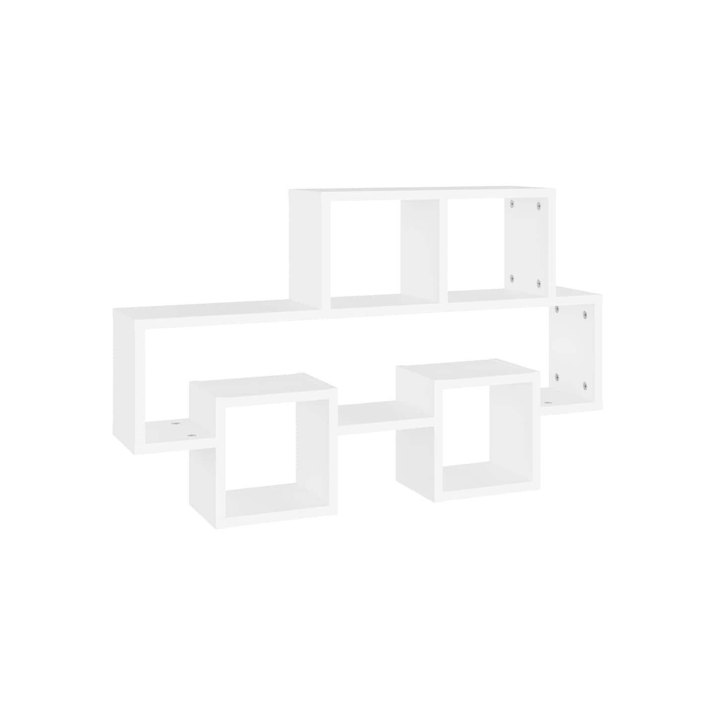 Étagère murale forme d'auto Blanc 82x15x51 cm Bois d’ingénierie