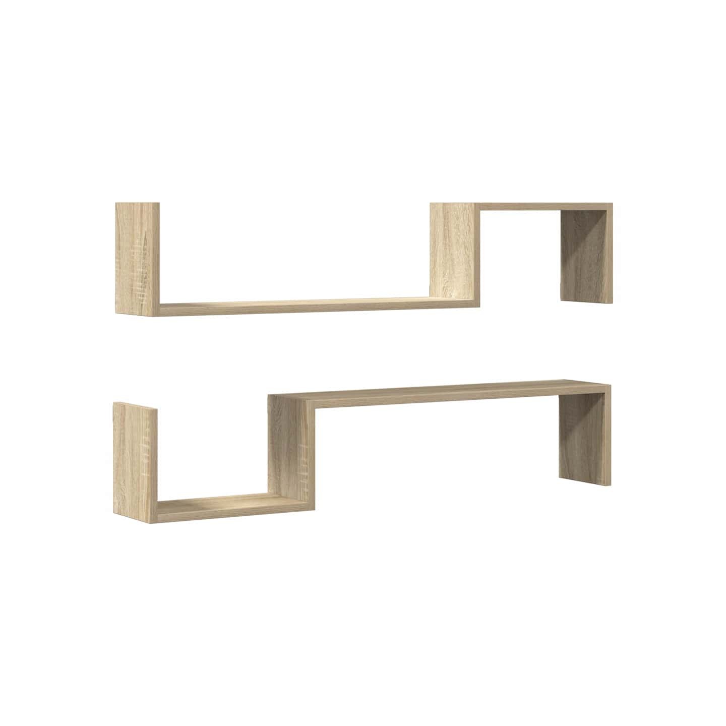 Étagères murales 2 pcs chêne sonoma 100x15x20cm bois ingénierie