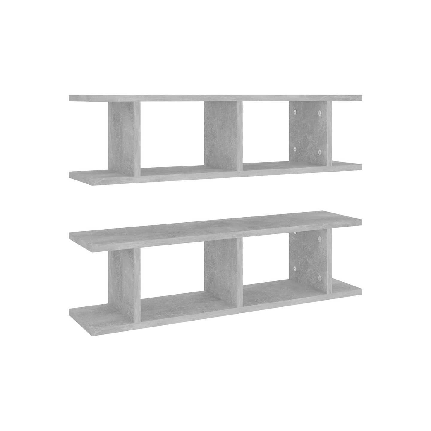 Étagères murales 2 pcs Gris béton 75x18x20 cm bois d'ingénierie