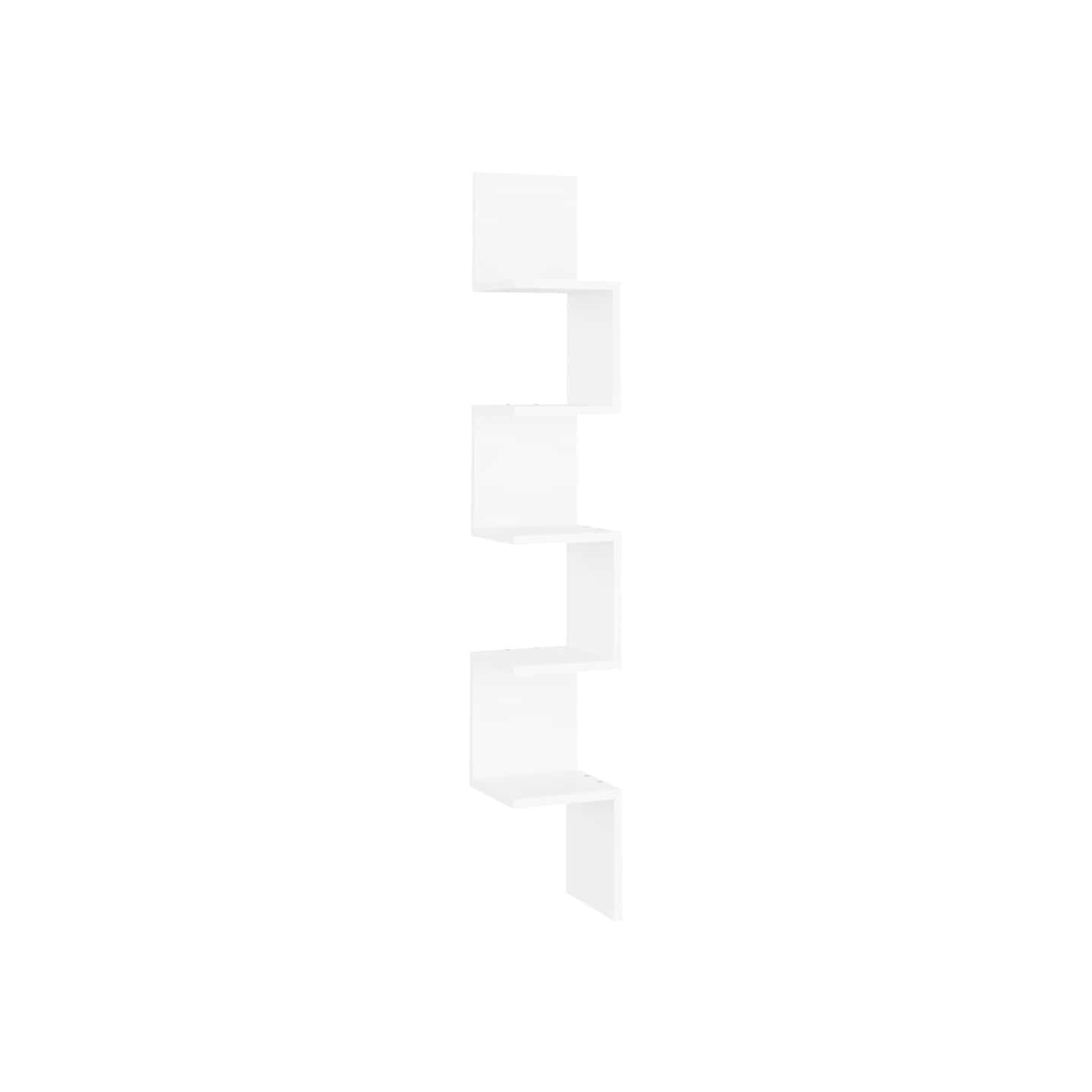 Étagère d'angle murale Blanc 20x20x127,5 cm bois d’ingénierie
