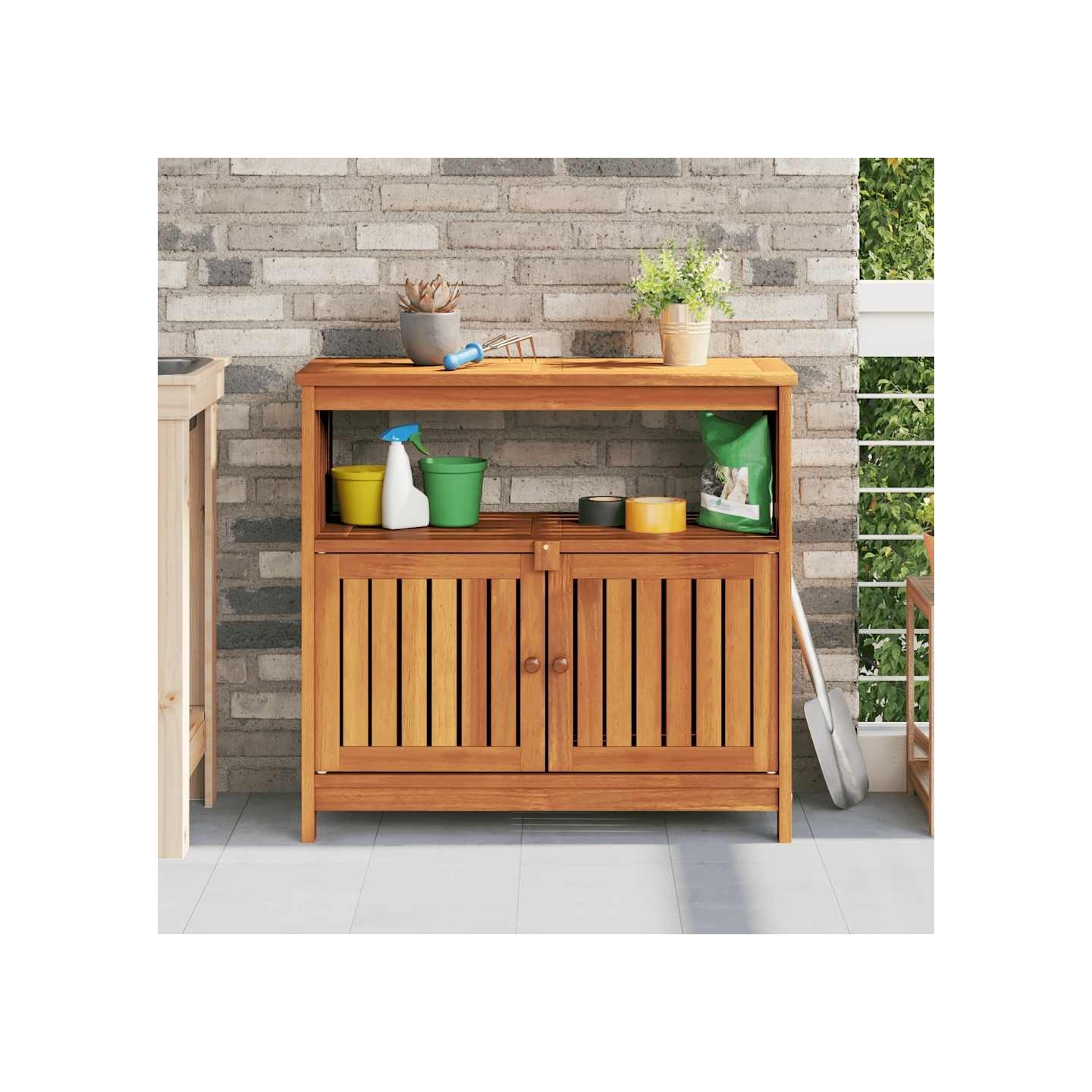 Table console de jardin 80x35x75 cm bois massif d'acacia