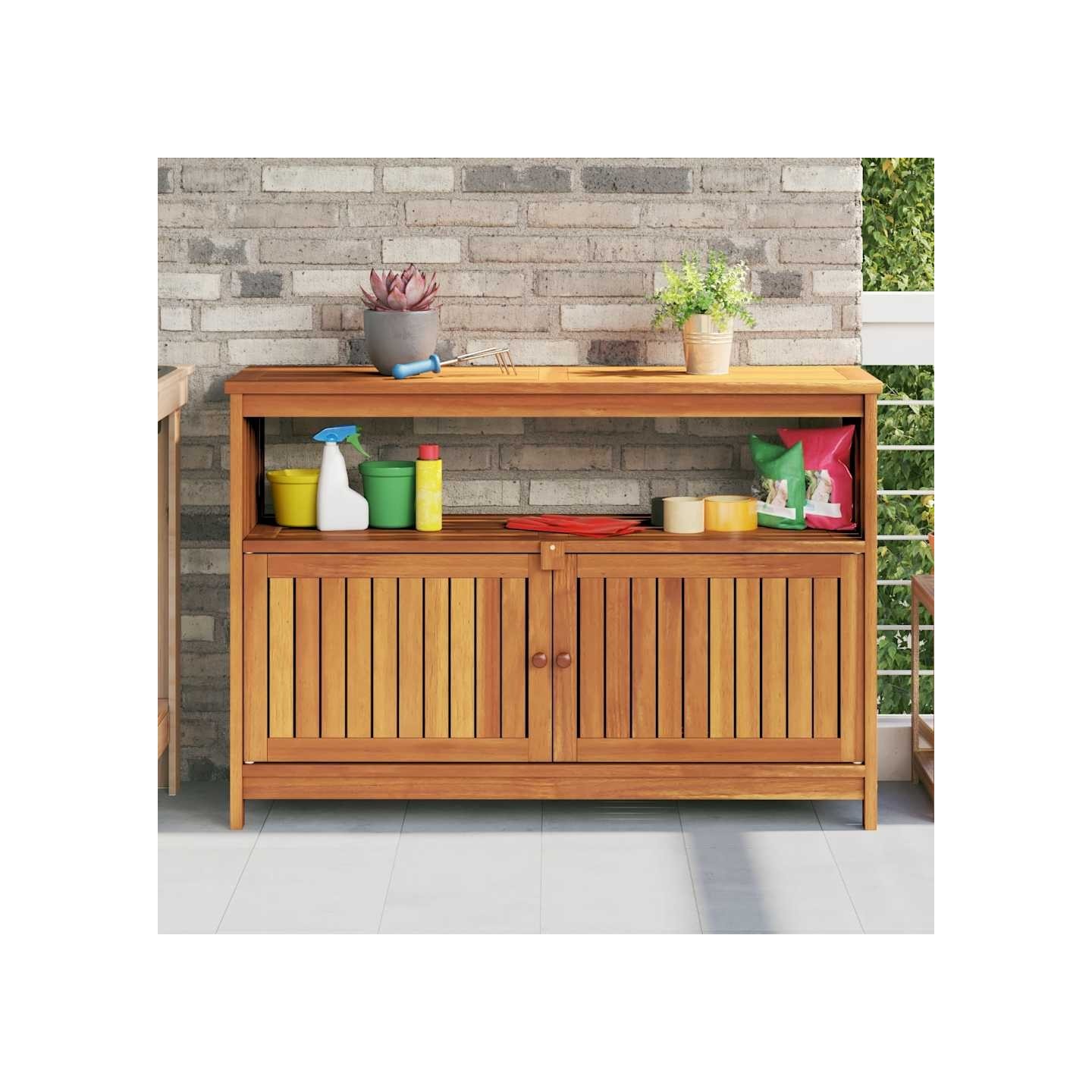 Table console de jardin 110x35x75 cm bois massif d'acacia