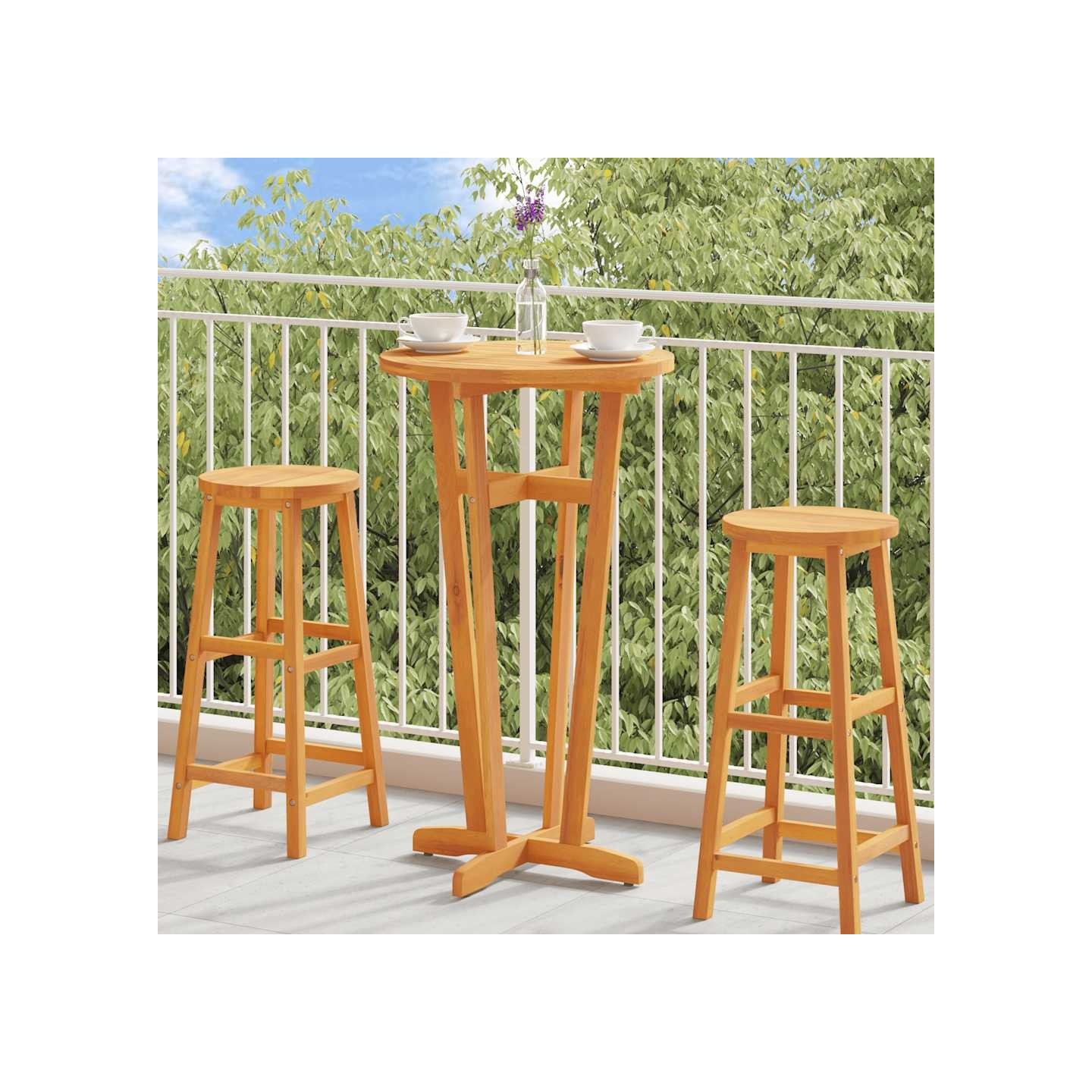 Table de bar de jardin Ø60x105 cm Bois d'acacia solide
