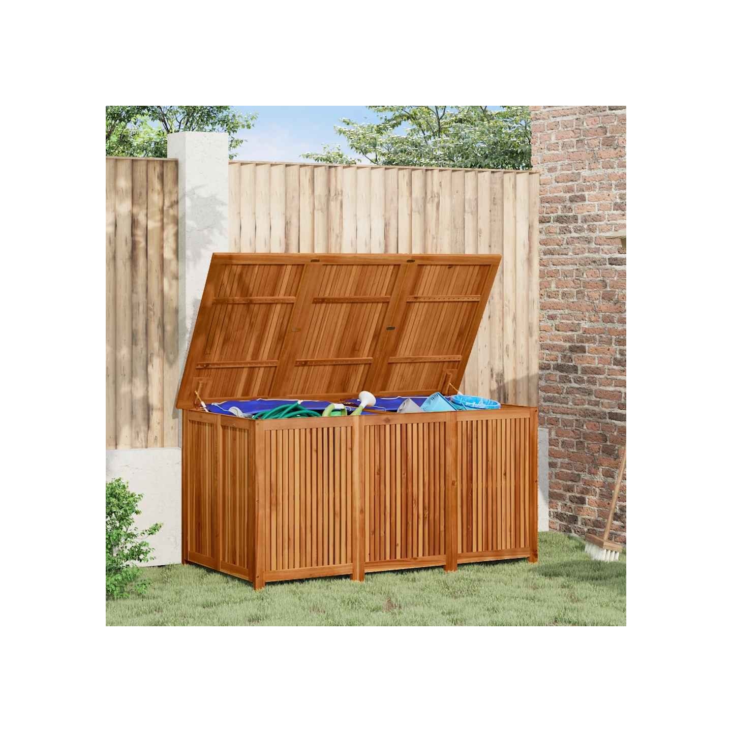 Boîte de rangement de jardin 150x80x75 cm bois massif d'acacia