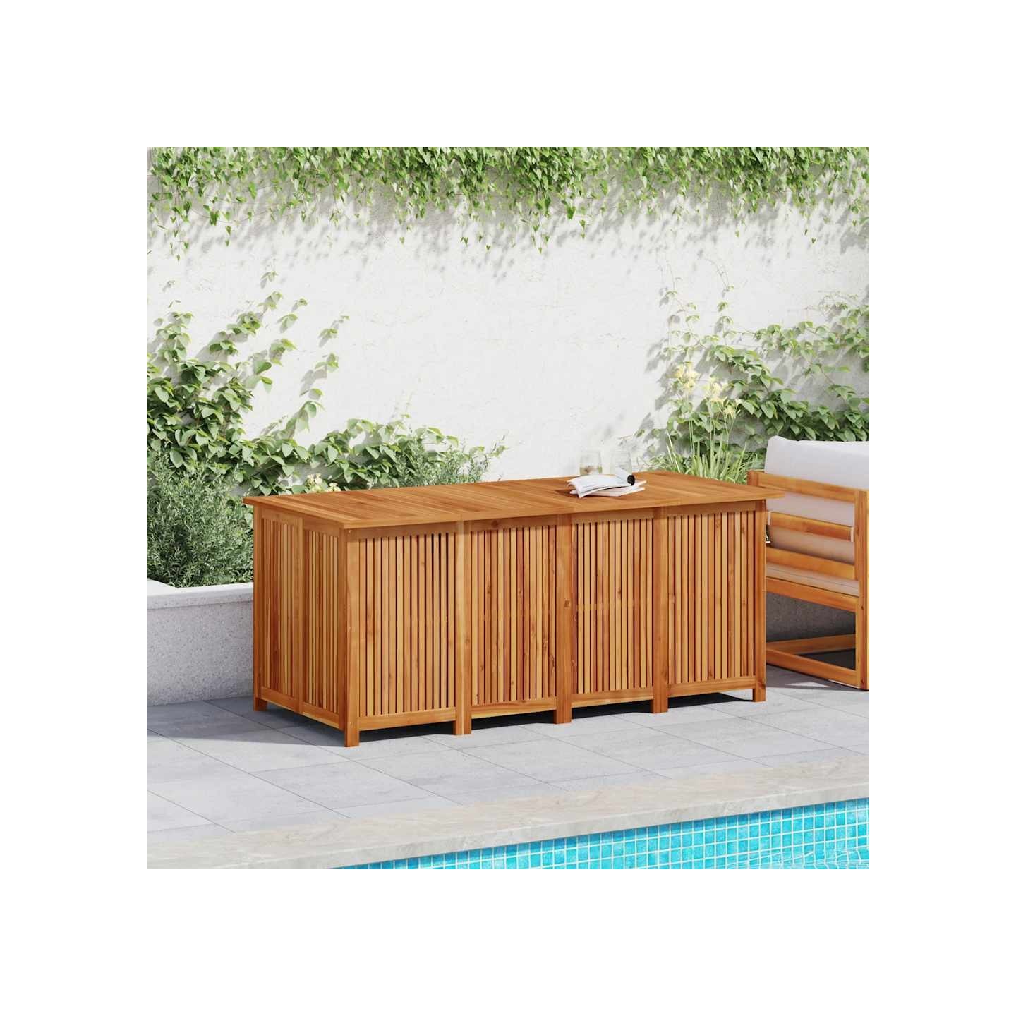 Boîte de rangement de jardin 175x80x75 cm bois massif d'acacia