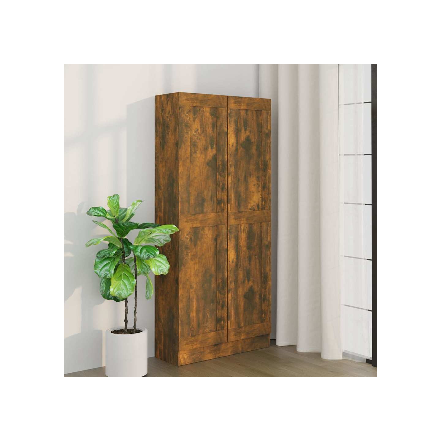 Armoire à livres Chêne fumé 82,5x30,5x185,5cm Bois d'ingénierie