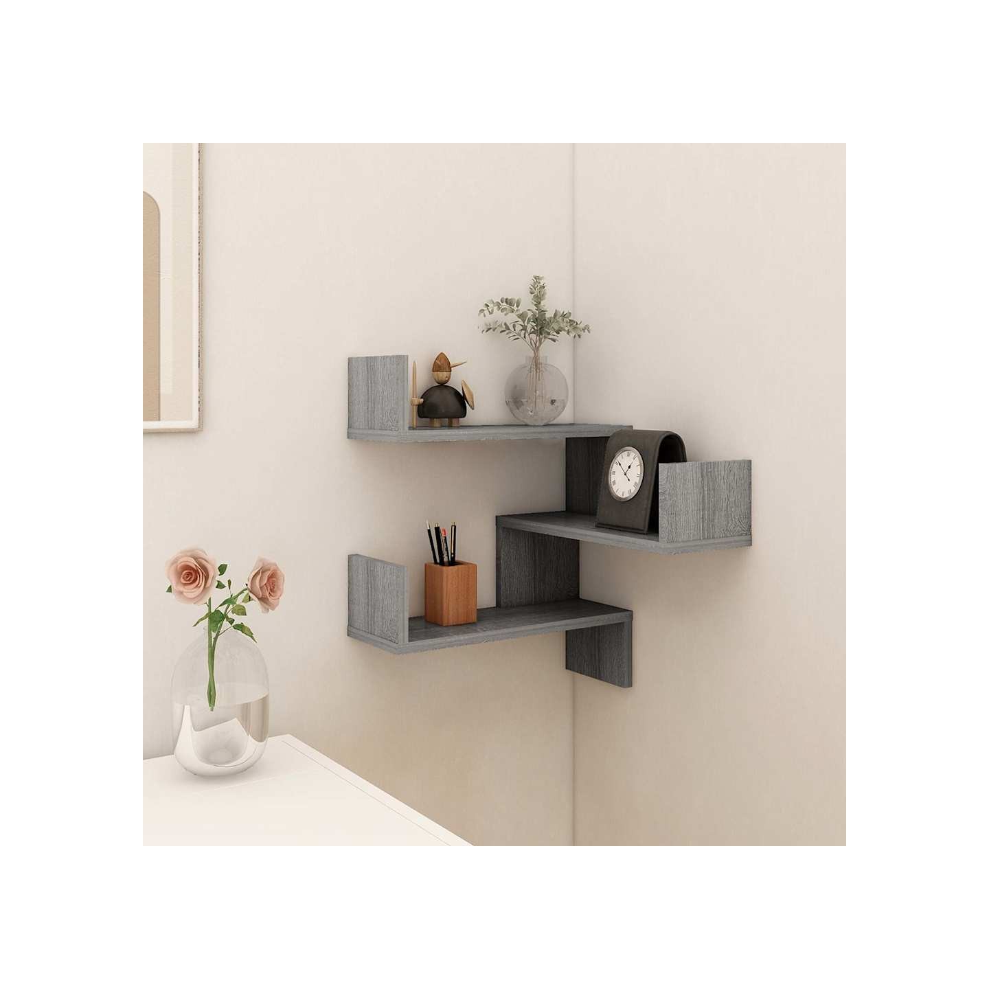 Étagère d'angle murale Sonoma gris 40x40x50cm Bois d'ingénierie