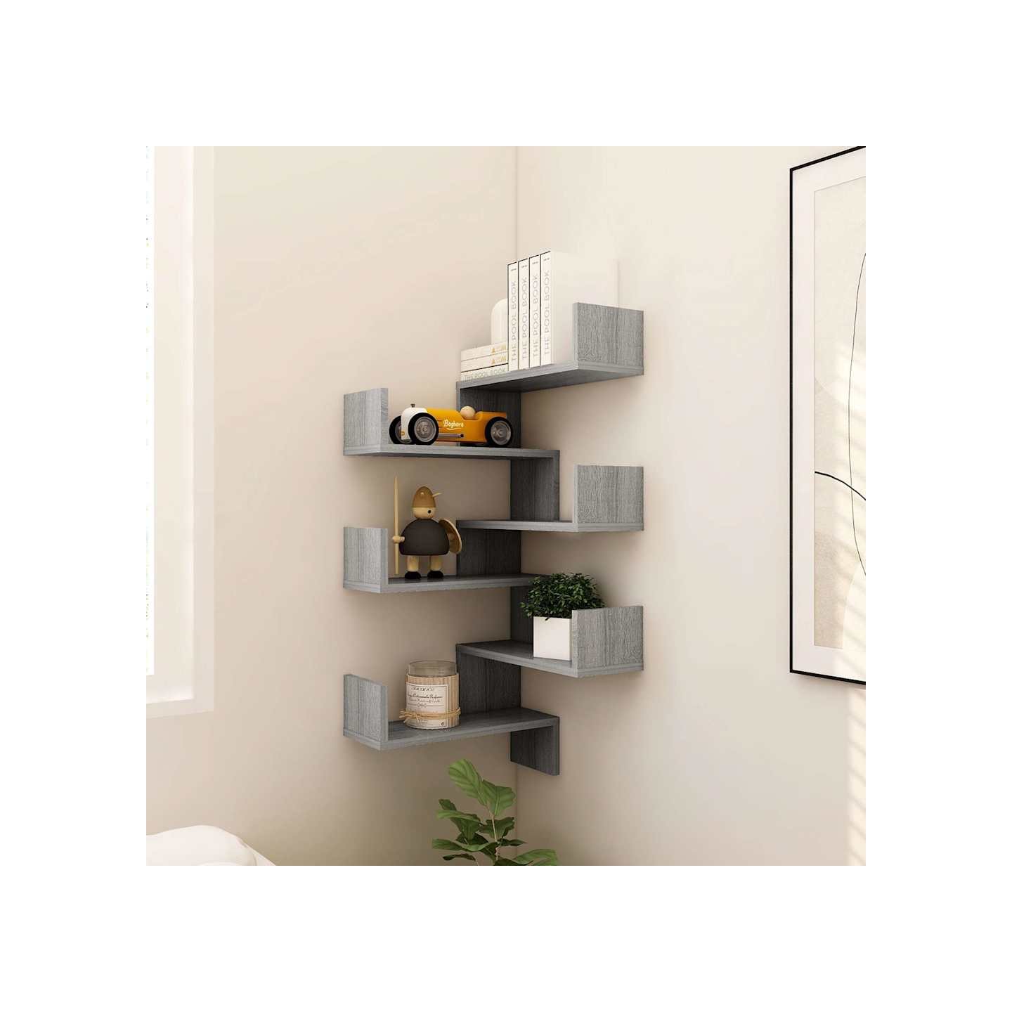 Étagères d'angle murales 2 pcs Sonoma gris 40x40x50 cm Bois