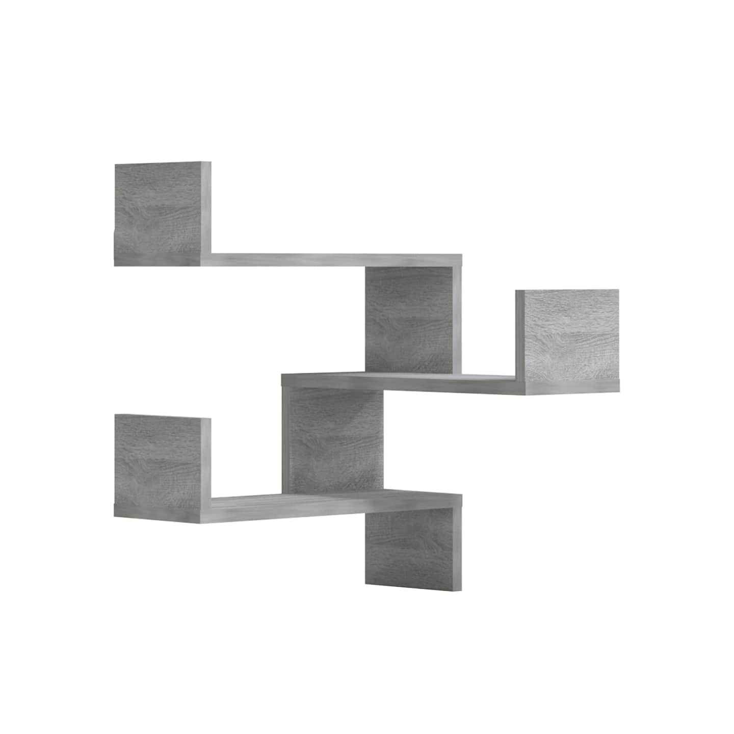 Étagères d'angle murales 2 pcs Sonoma gris 40x40x50 cm Bois