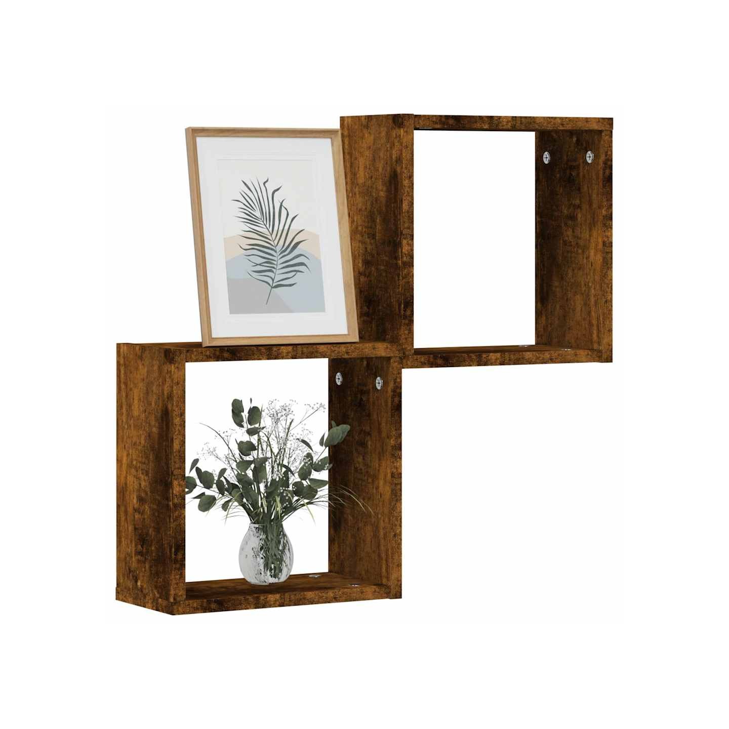Étagères murales sous forme de cube 2 pcs chêne fumé 30x15x30cm
