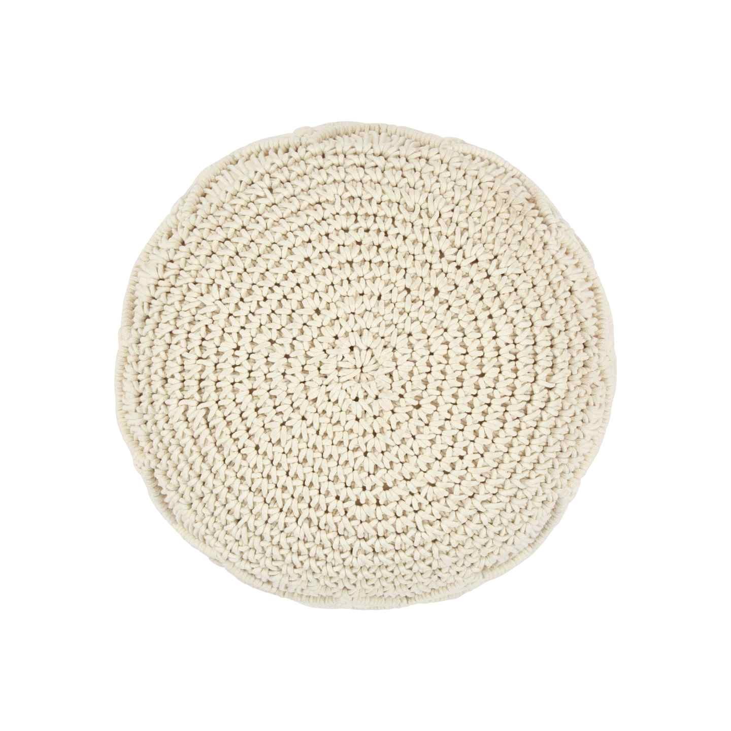 Pouf fait à la main en macramé 45 x 30 cm Coton